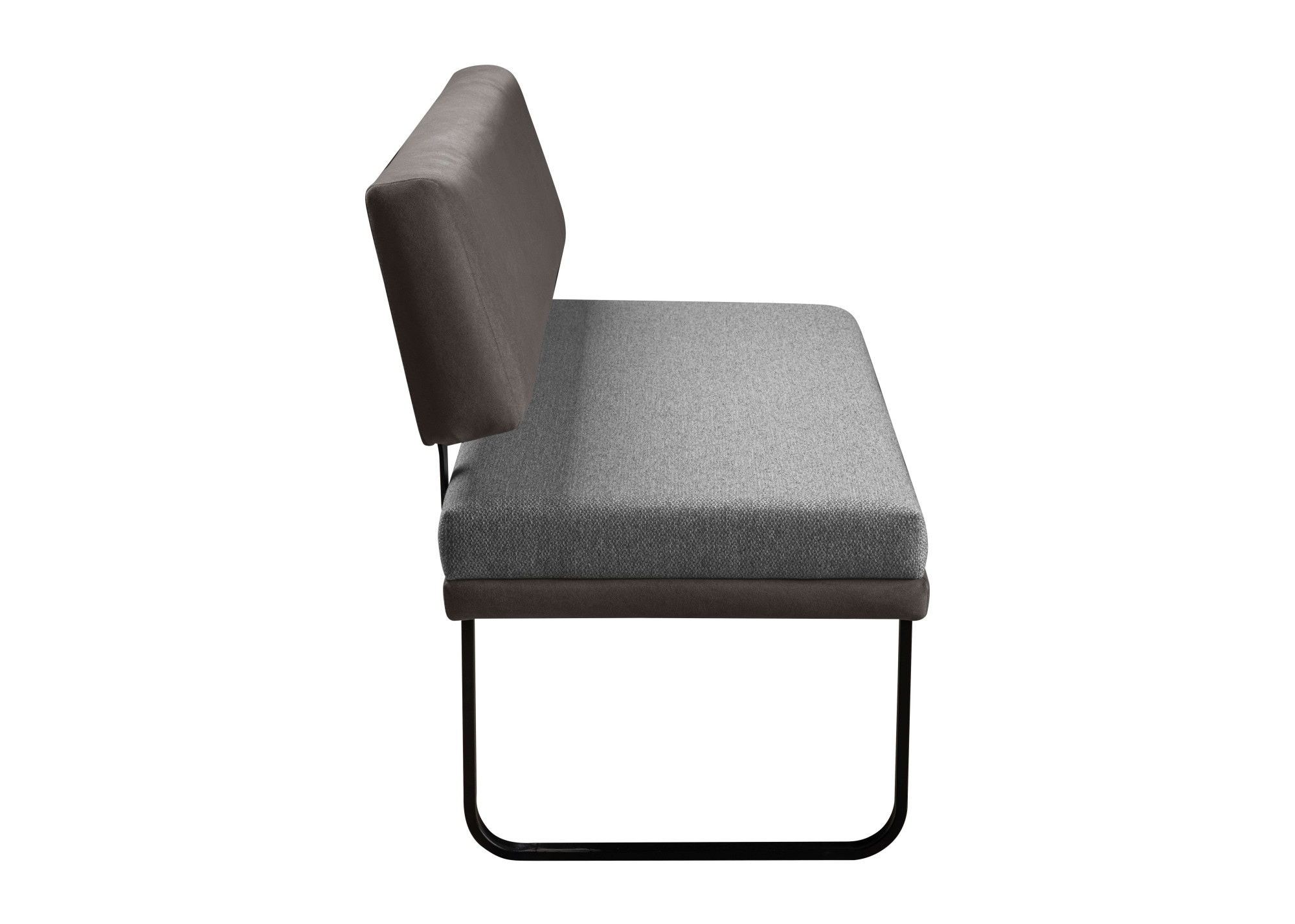 GOODproduct Banc »Gabi Esszimmerbank, Bank, Küchenbank, Polsterbank« Gestell aus matt-schwarzem Flachmetall, stabil, 2-Stoff-Design
