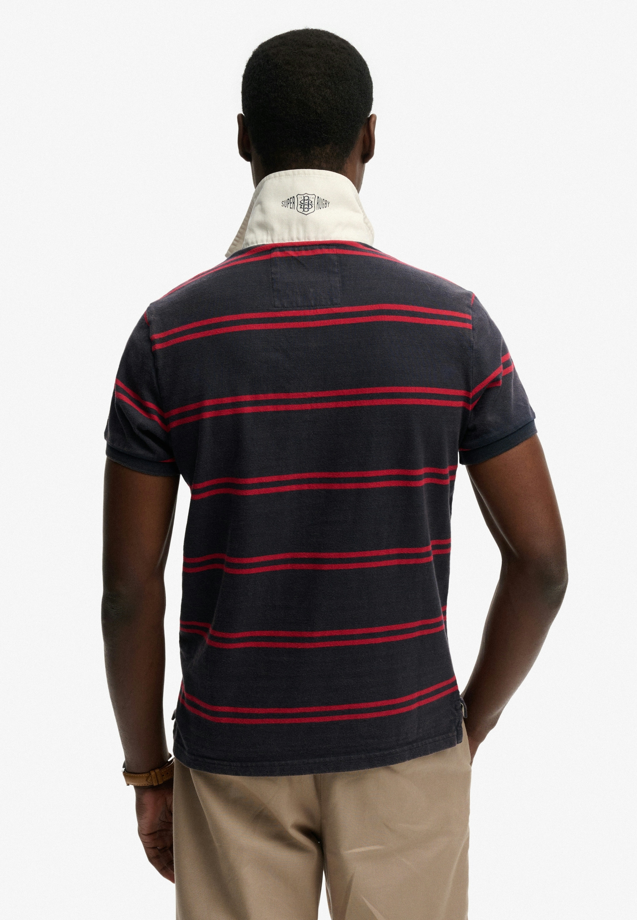Superdry Polo »DOUBLE EMBLEM JERSEY SS RUGBY« dans le style rugby tendance