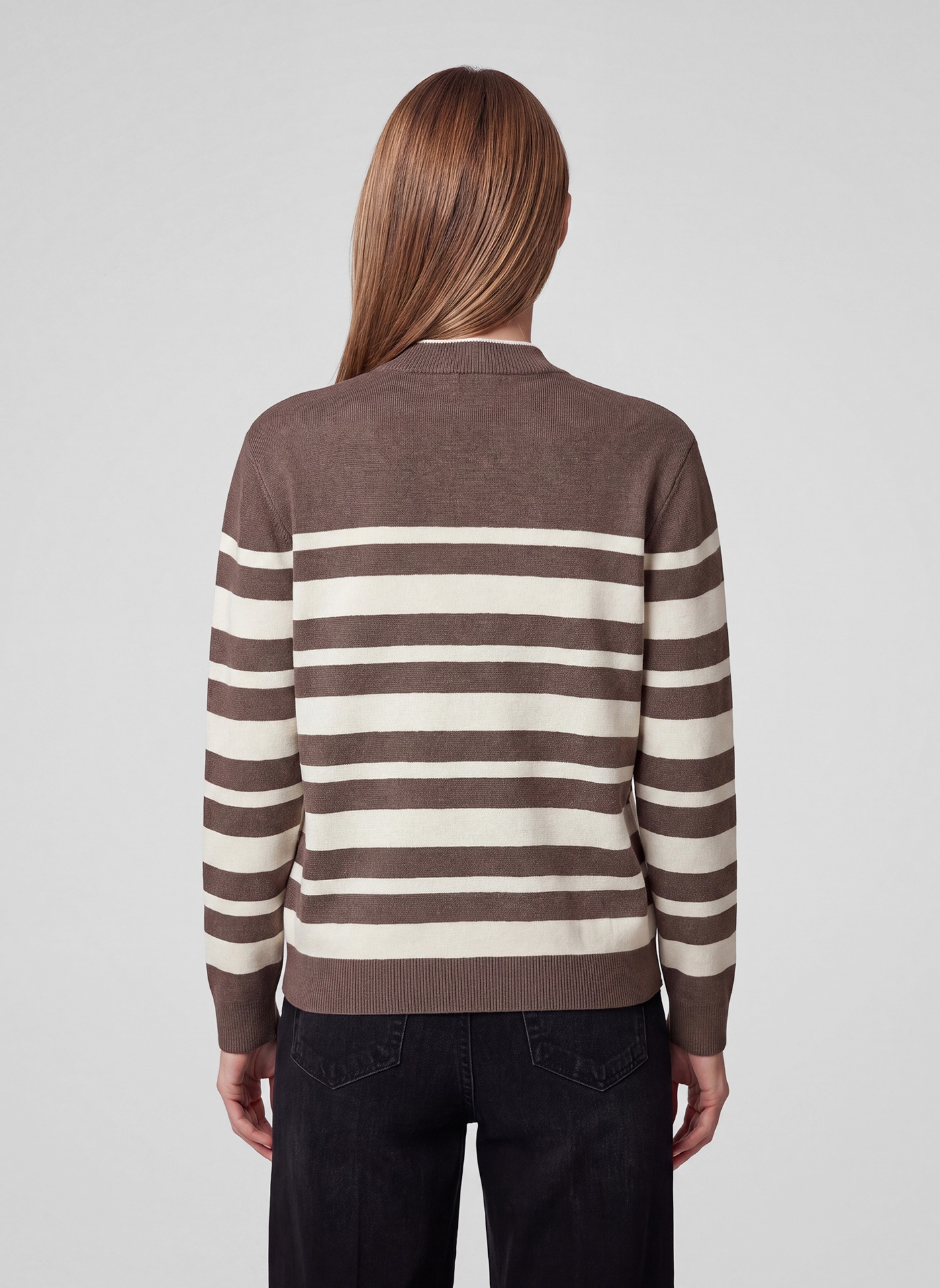Rabe Pull en tricot im Streifen-Design und mit Glitzer-Wording