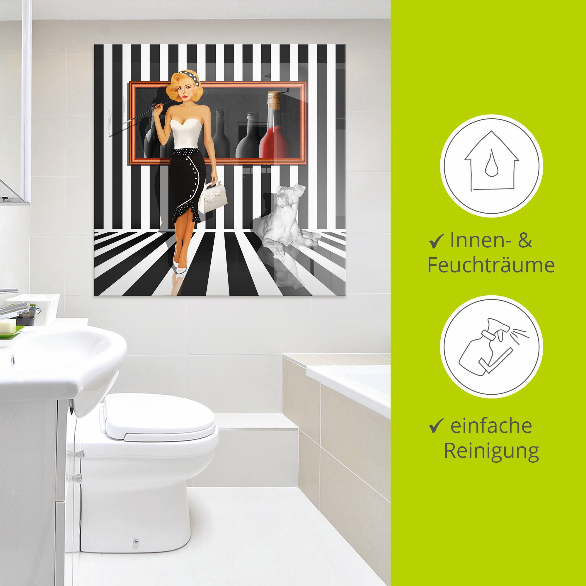Artland Glasbild »Das Damenquartett 4 Schwarz-Weiss« Frau 1 Stk. tlg. in verschiedenen Grössen