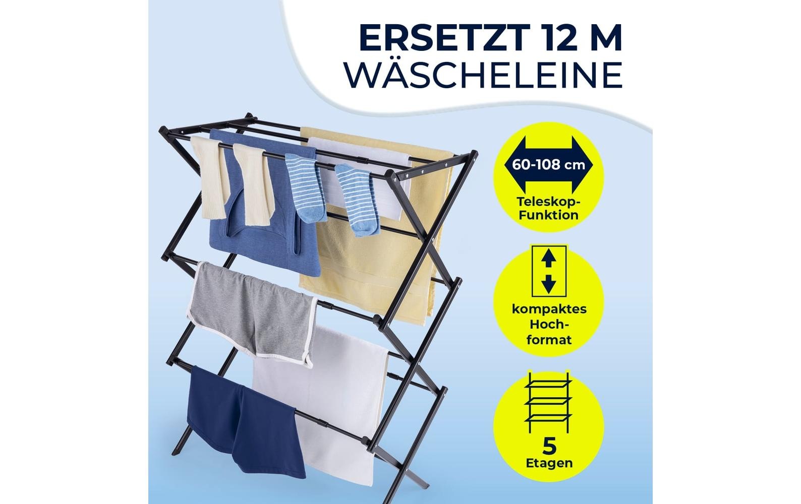 EASYmaxx Séchoir à linge »12 m« Ausziehbarer Wäschetrockner für kleine Haushalte