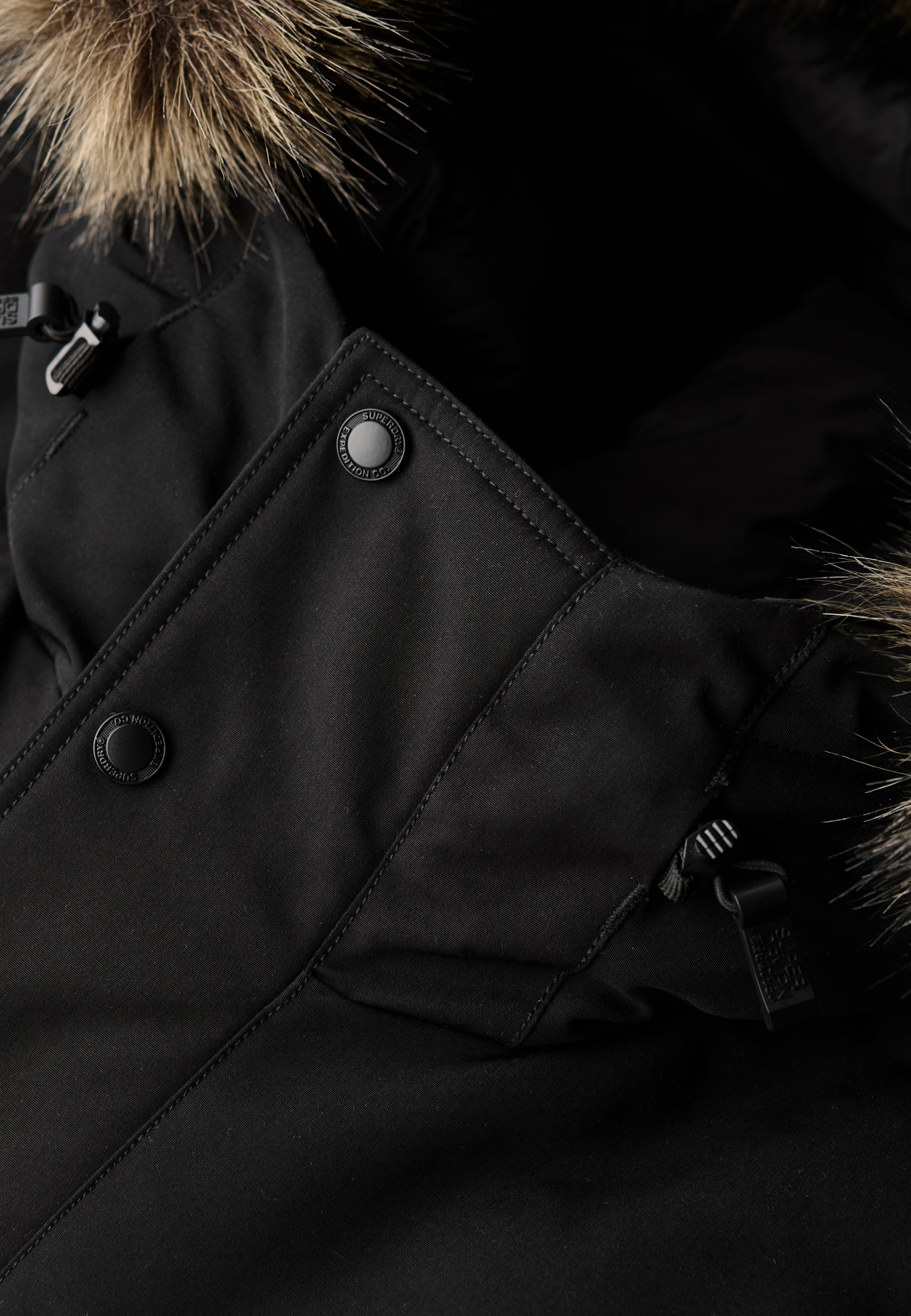 Superdry Steppjacke »EVEREST FAUX FUR BOMBER JACKET« mit Kapuze