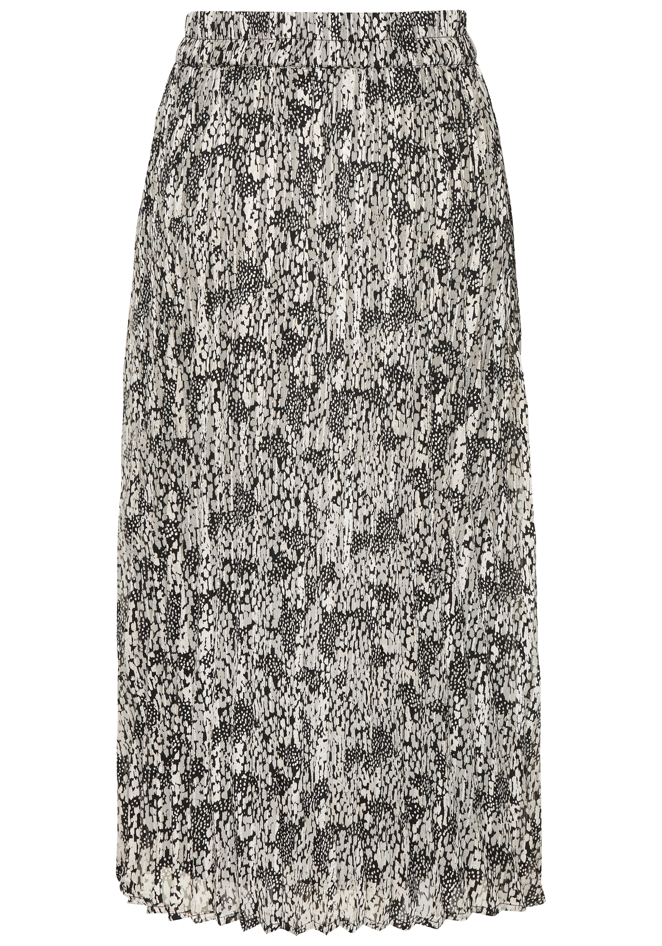 LASCANA Jupe plissée aus leichter Chiffonware, Midirock mit Alloverprint, sommerlich