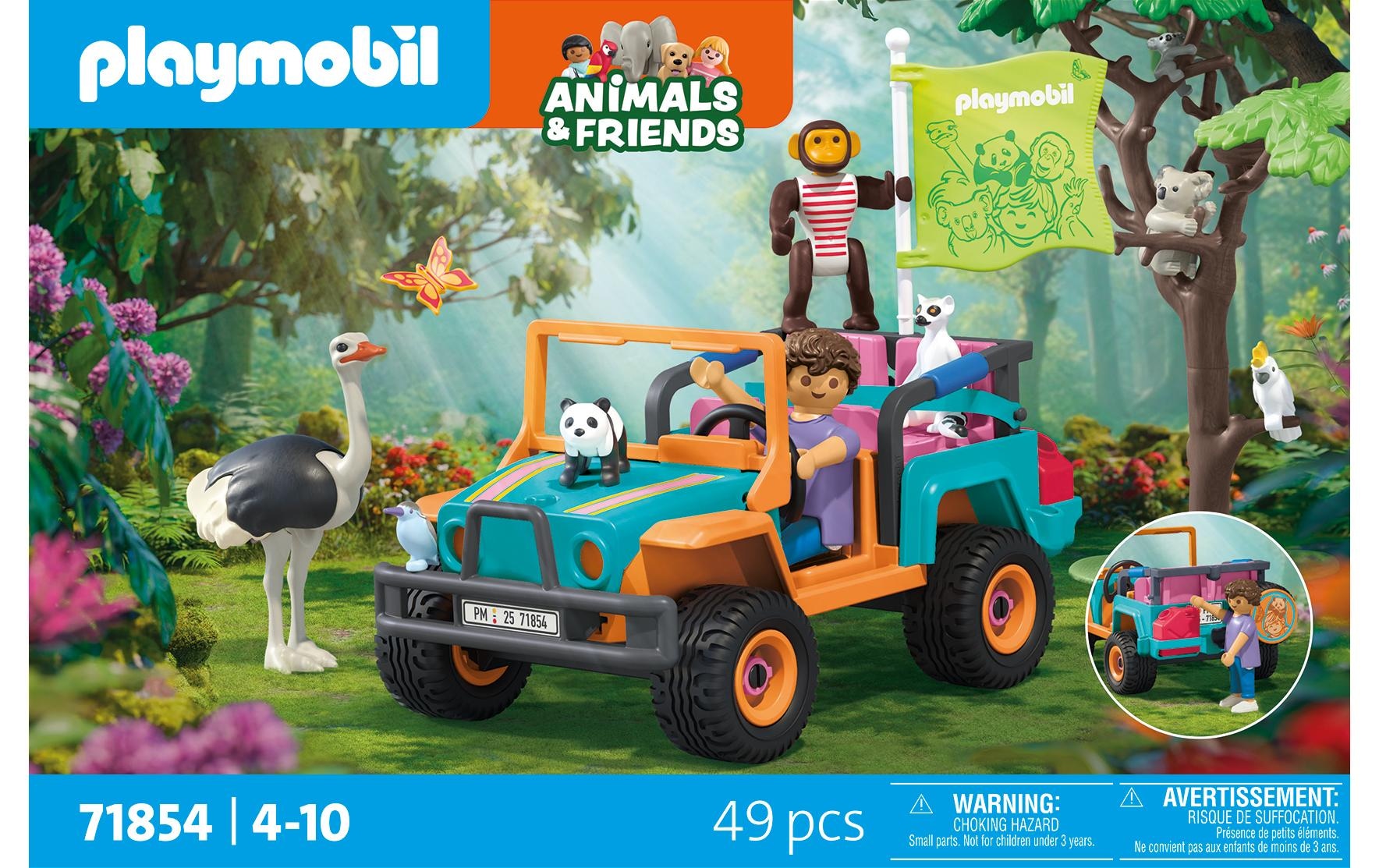 Playmobil® Konstruktions-Spielset »Animals & Friends: Bunter Geländewagen 71854«