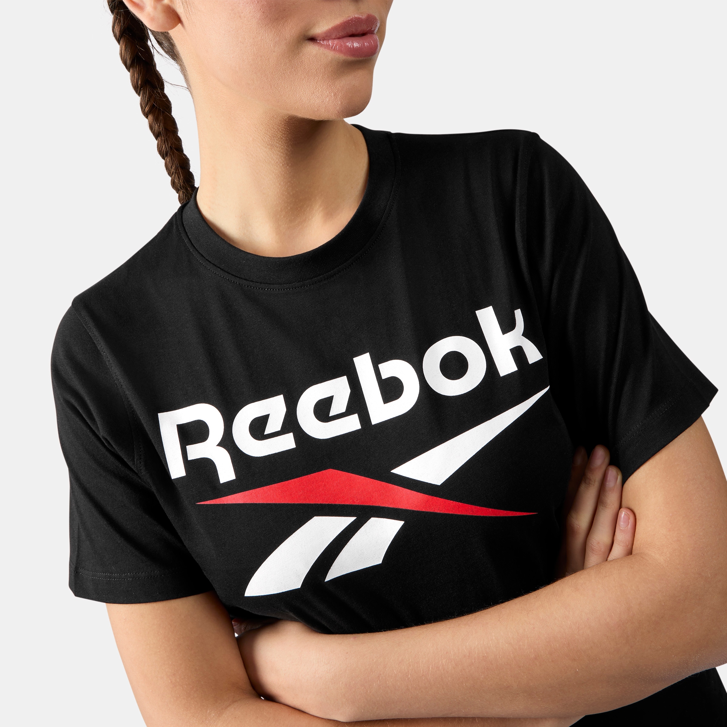 Reebok T-shirt »WREN 2 COLOUR LOGO CREW SS TEE« en coton, disponible des tailles XS à XXL