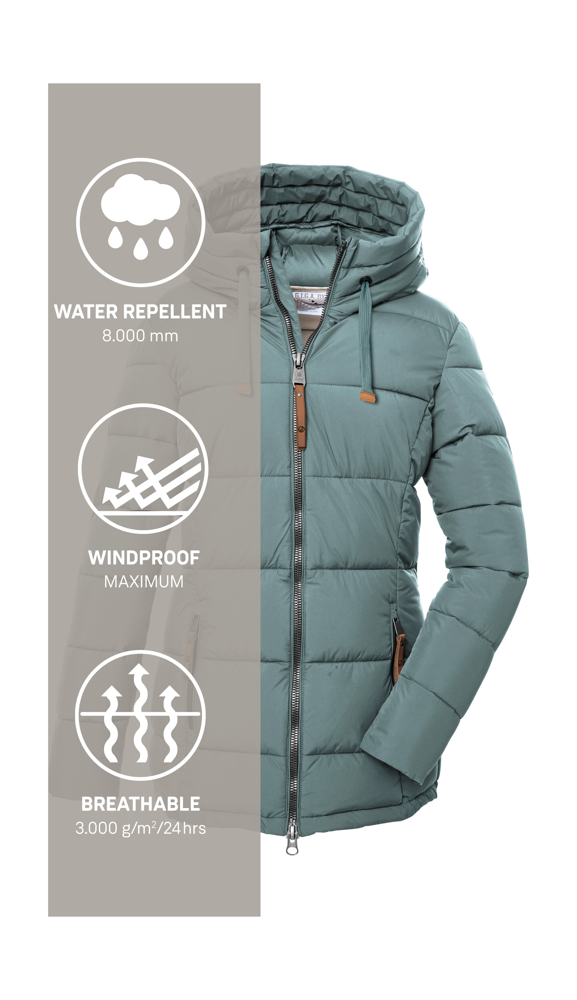 G.I.G.A. DX by killtec Steppjacke »GW 12 WMN QLTD JCKT« Steppjacke: wasserabweisend, atmungsaktiv, hoher Kragen, Kapuze