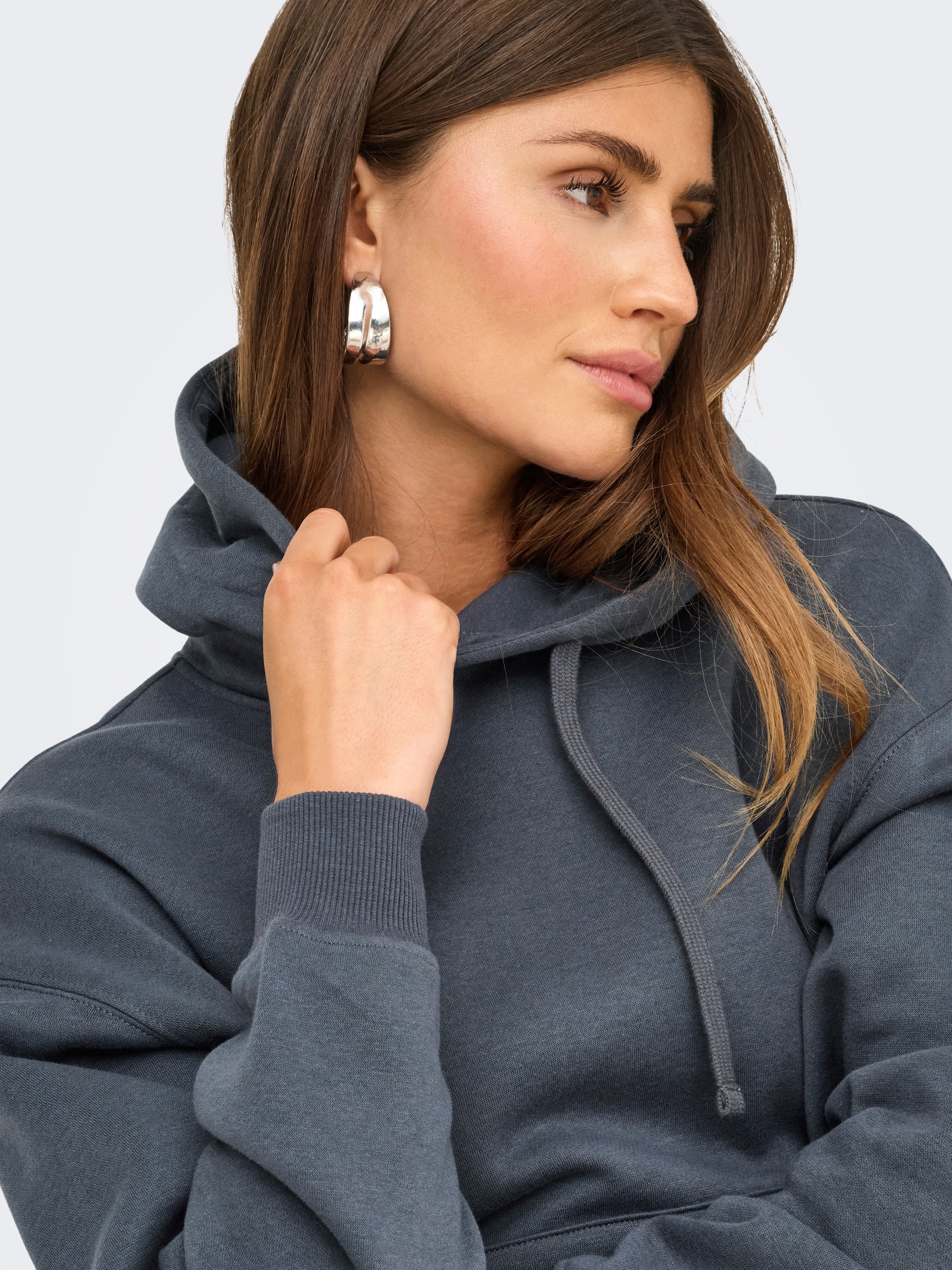 ONLY Sweat à capuche »ONLBEST L/S HOOD SWT NOOS«, mélange de matériaux, coupe régulière
