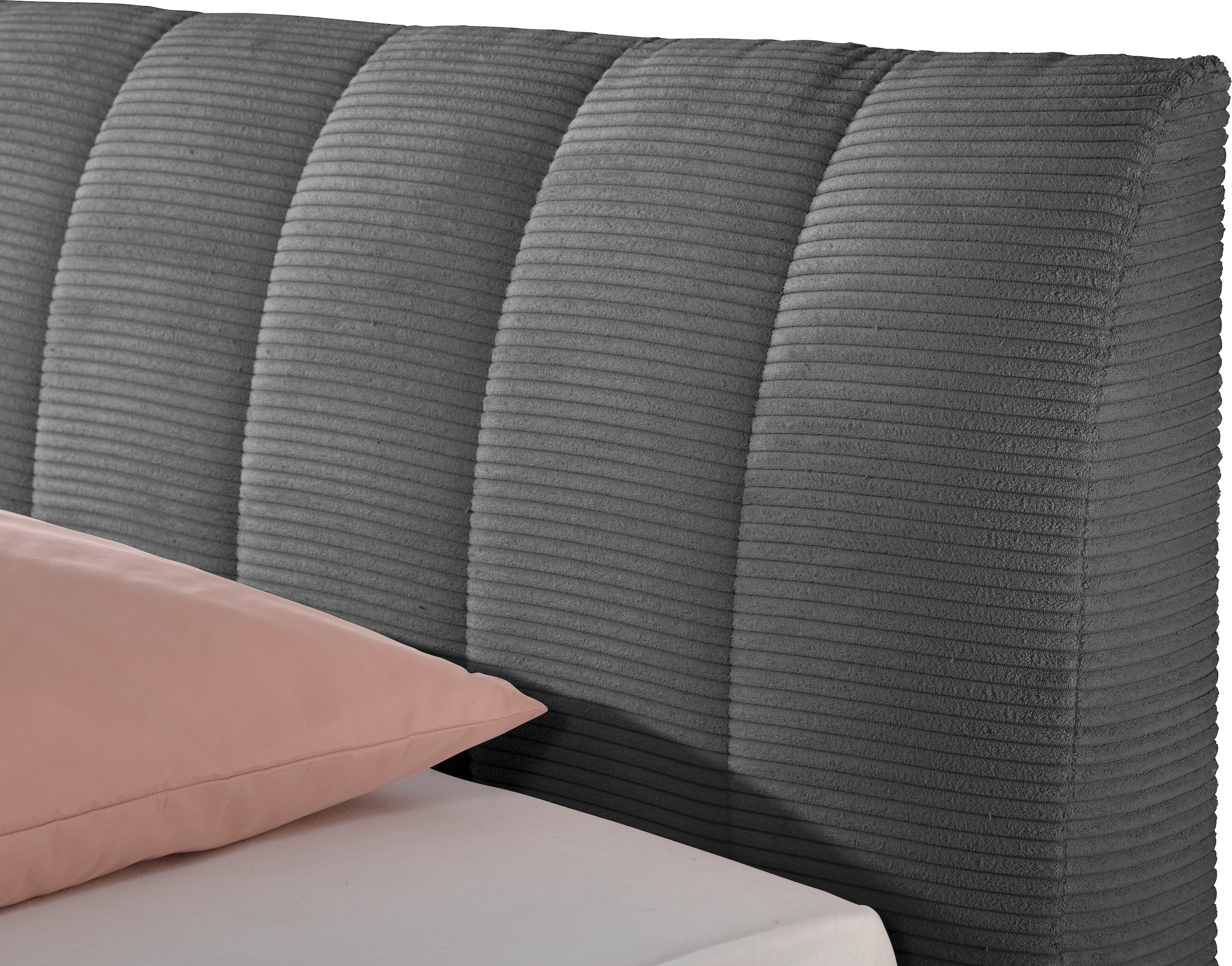 Maintal Lit rembourré »Hügeldorf« inklusive Bettkasten, in H2, H3 & H4 erhältlich, aus Cord-Bezug