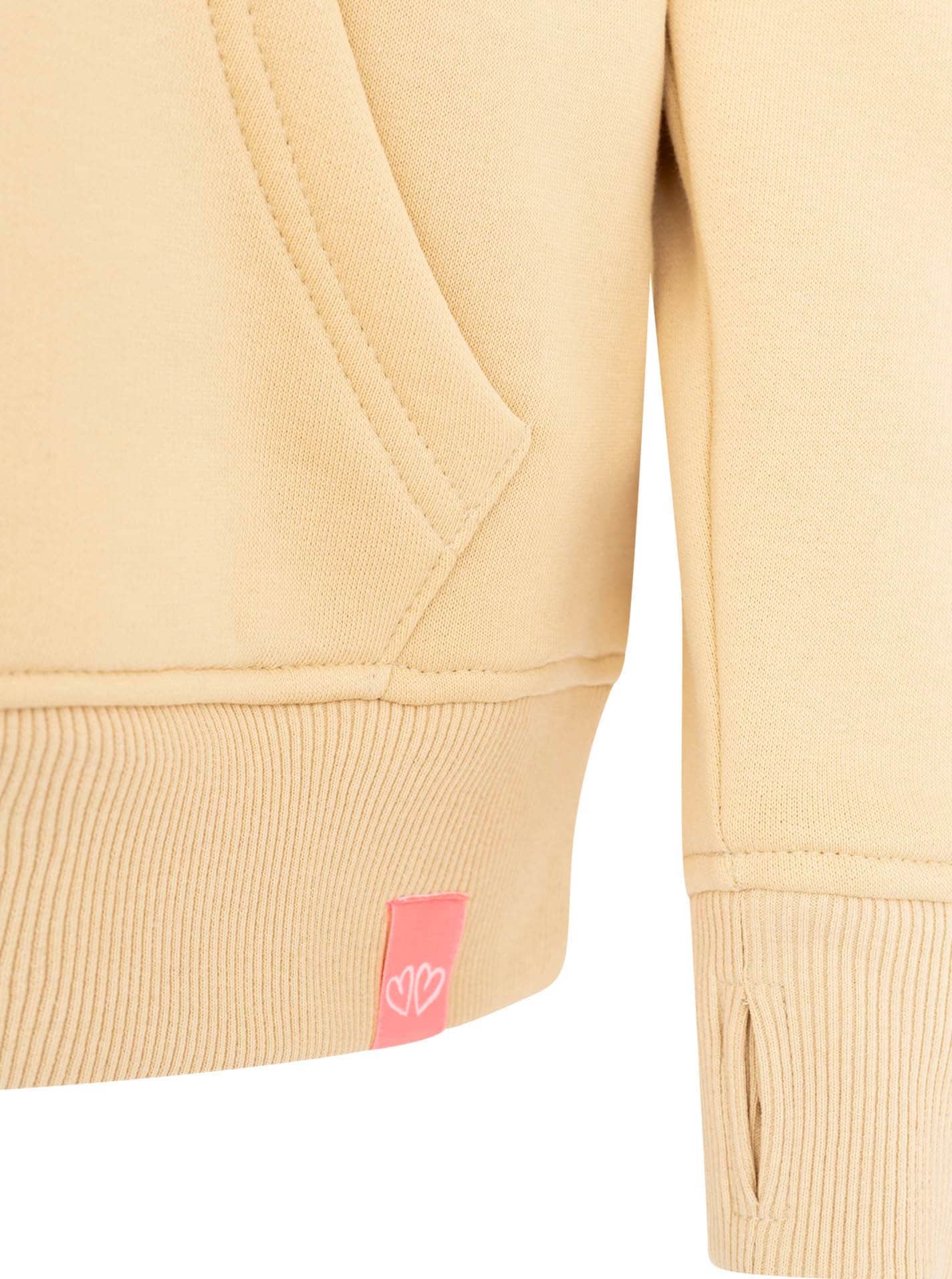Zwillingsherz Hoodie »"LOVE"«, Kapuzeninnenseite mit Leomuster, grosser Print, Kängurutasche
