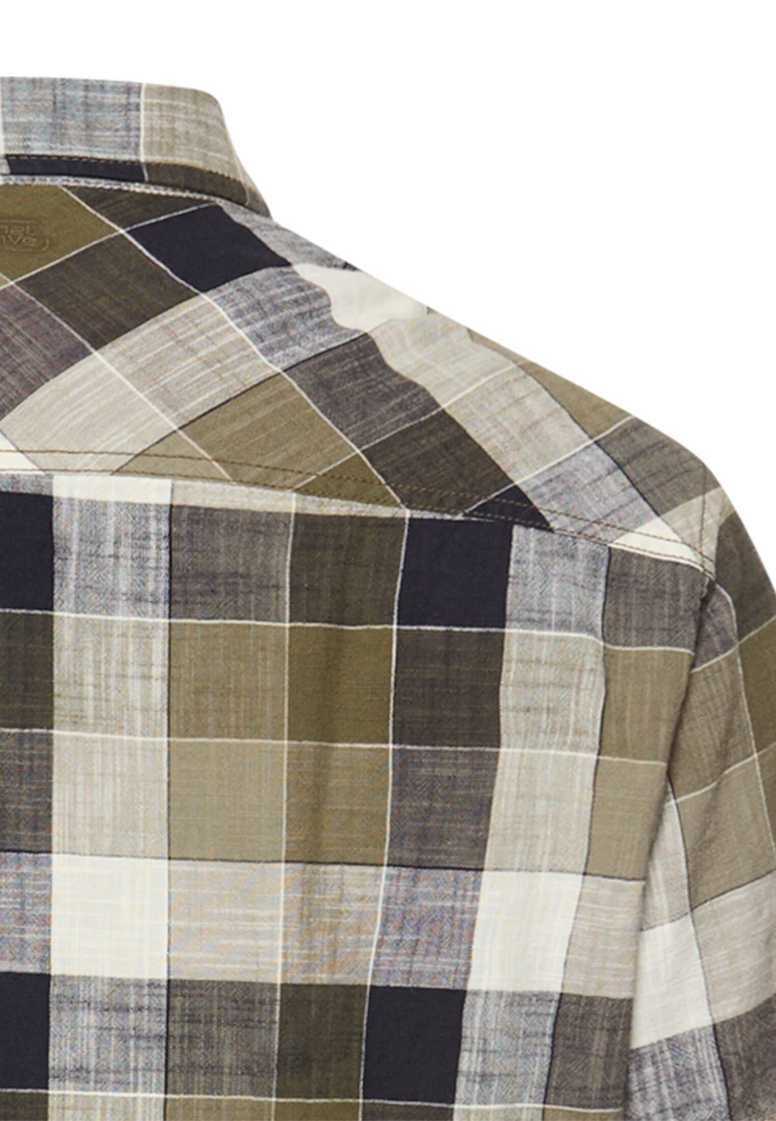 camel active Chemise à carreaux manches courtes, col boutonné
