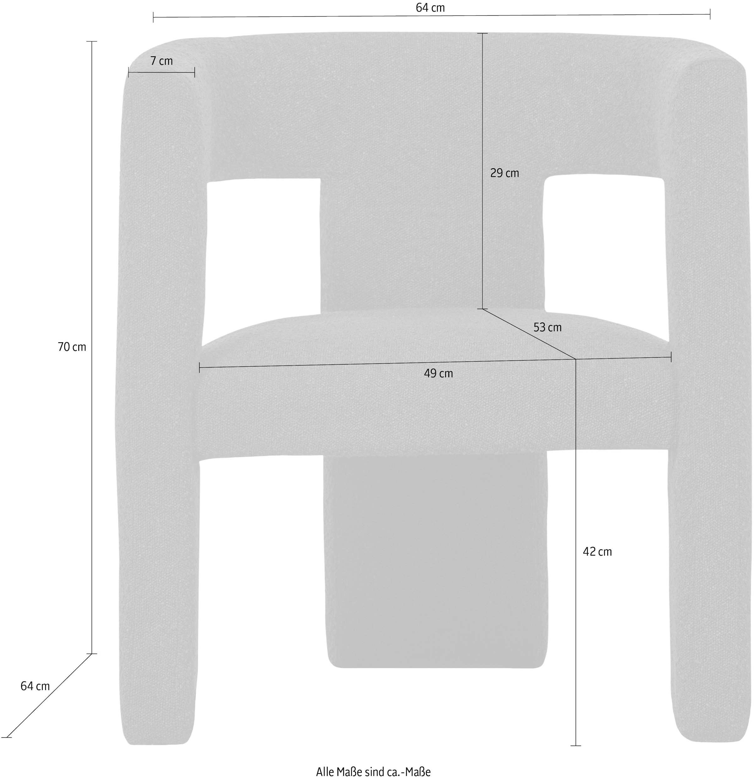 WOOOD Chaise rembourrée »Tiwa mit Bouclé-Bezug und Holzgestell B 63 x T 62 x H 71 cm« () Résistance maximale à l'usure, capacité de charge 100 kg, livré monté