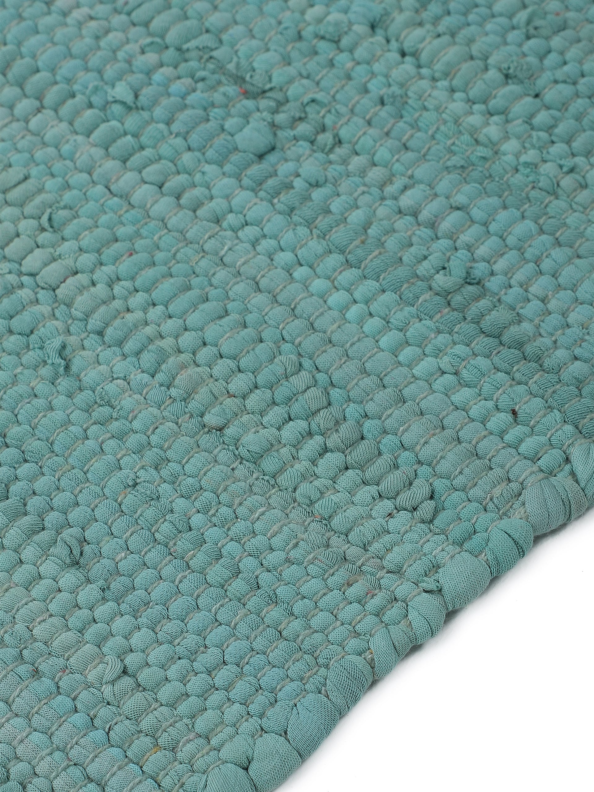 carpetfine Tapis »Kelim Chindi uni , auch als Läufer« Rectangulaire 5 mm Höhe Wendeteppich, reine Baumwolle, handgewebt, Uni-Farben, mit Fransen