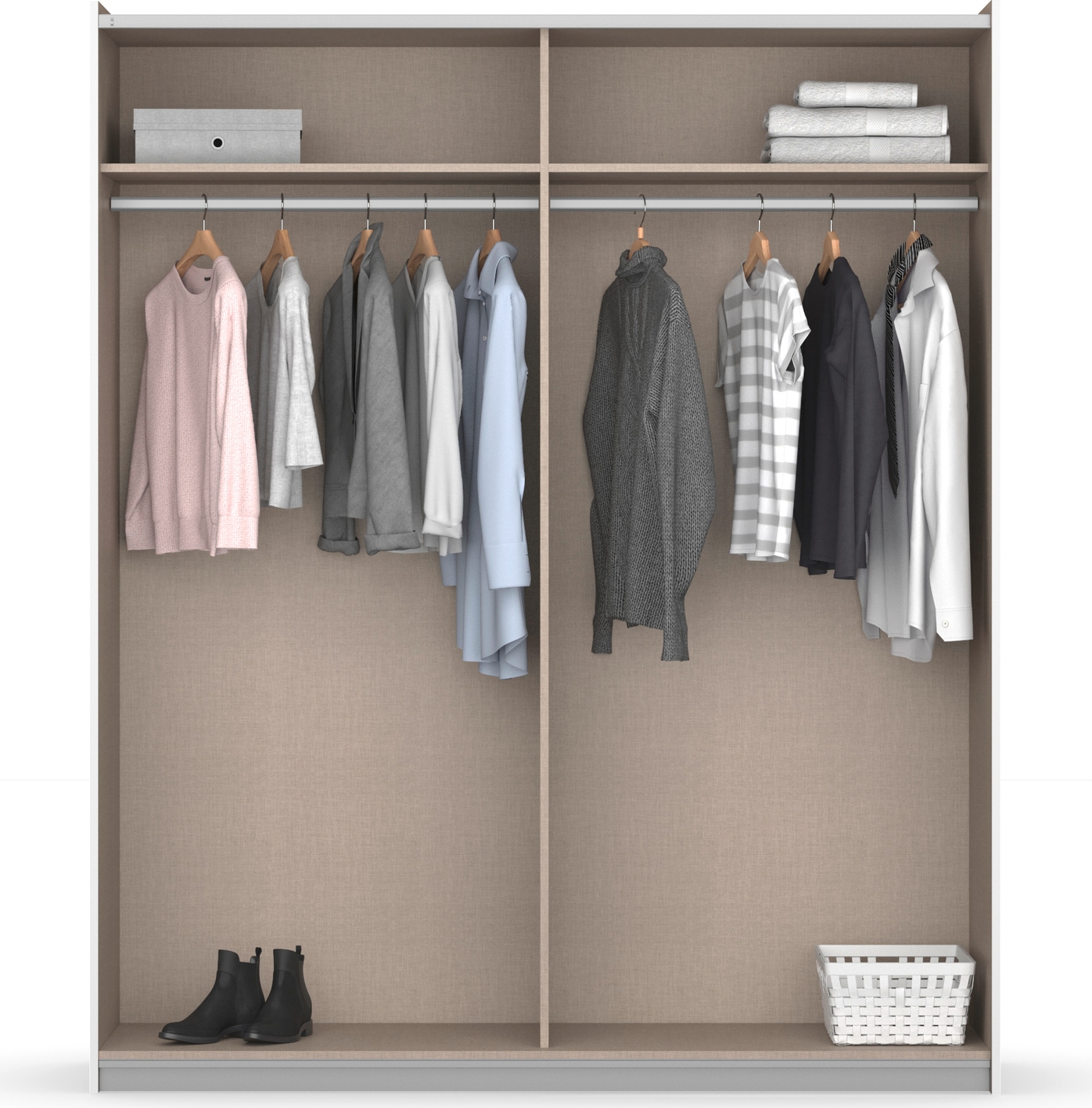 rauch Schwebetürenschrank »Kleiderschrank Schrank Garderobe  AURELIO« 3 Ausstattungen BASIC/CLASSIC/PREMIUM (inkl. SOFT-CLOSE-FUNKTION),  zeitloses Design, viele Farben, Breiten 175/218/261 cm MADE IN GERMANY