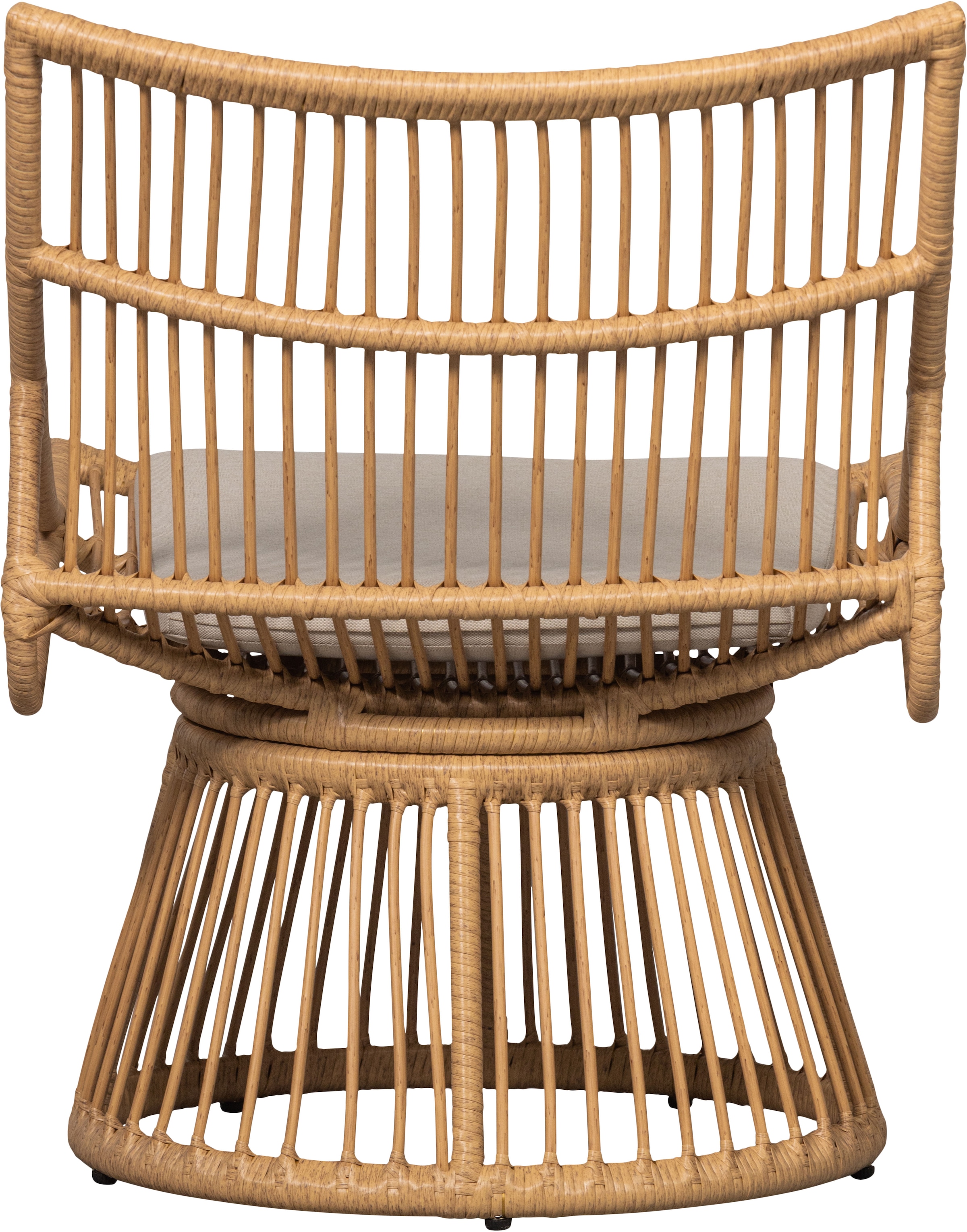 WOOOD Chaise en rotin »Alatna Wicker auf Aluminiumgestell pulverbeschichtet H80 x B64 x T53cm« () Fibre synthétique tressée, coussin d'assise inclus, capacité de charge 120 kg