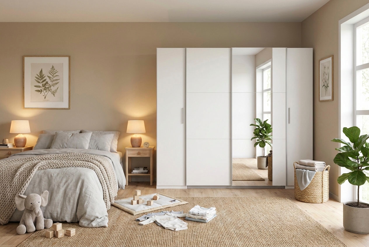 rauch Armoire à portes coulissantes »Kleiderschrank Drehtürenschrank Schrank Garderobe KRONACH TOPSELLER« in 3 Ausstattungen BASIC/CLASSIC/PREMIUM, Breiten 225/268/311/354 cm,  mit Dreh- und Schwebetüren und vielen Einlegeböden MADE IN GERMANY