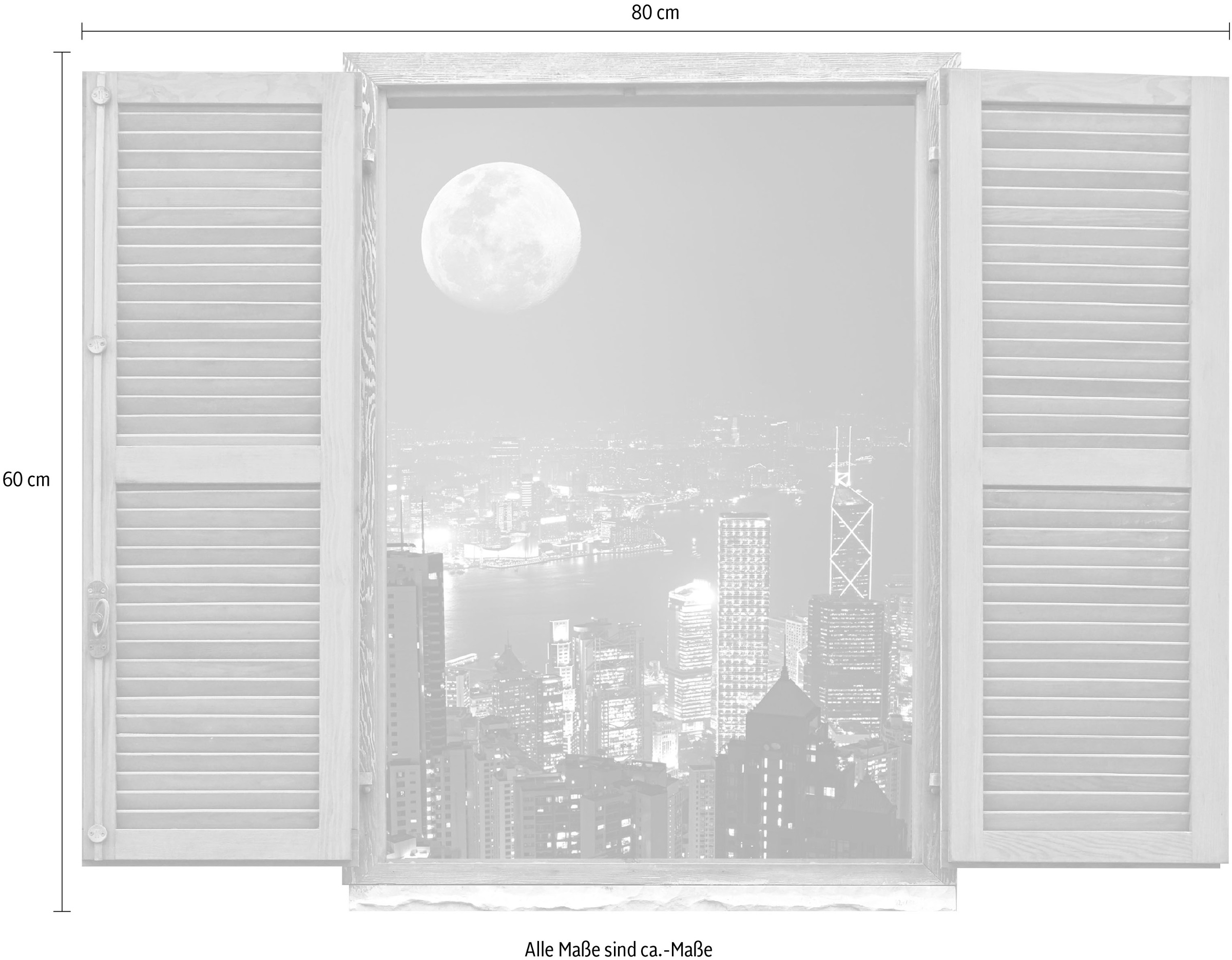 queence Autocollant mural »Grossstadt« Wandsticker, Wandbild, selbstklebend, 3D, Fenster