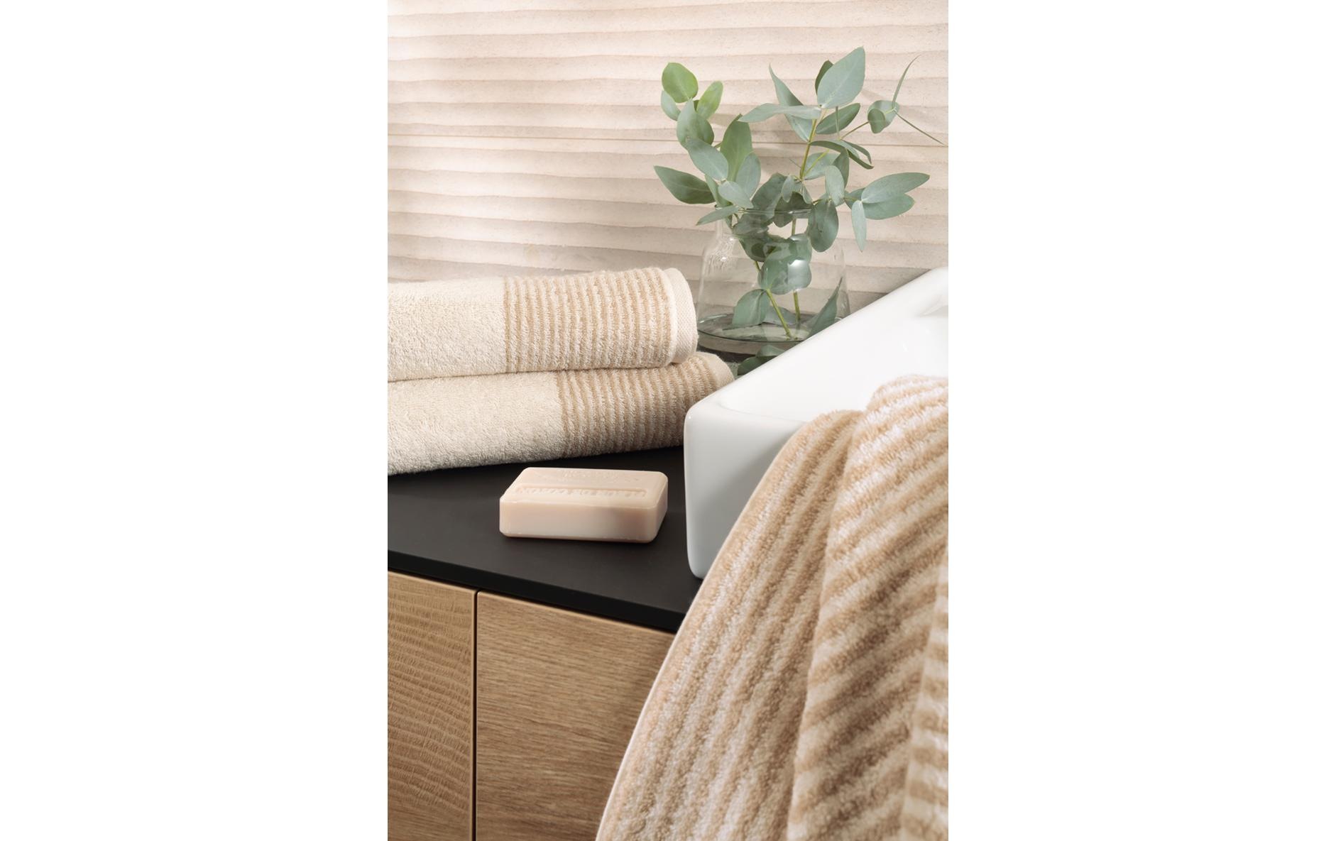 Cawö Duschtuch »Two-Tone Stripe 80 x 150 cm« Hochwertiges Badezimmertuch
