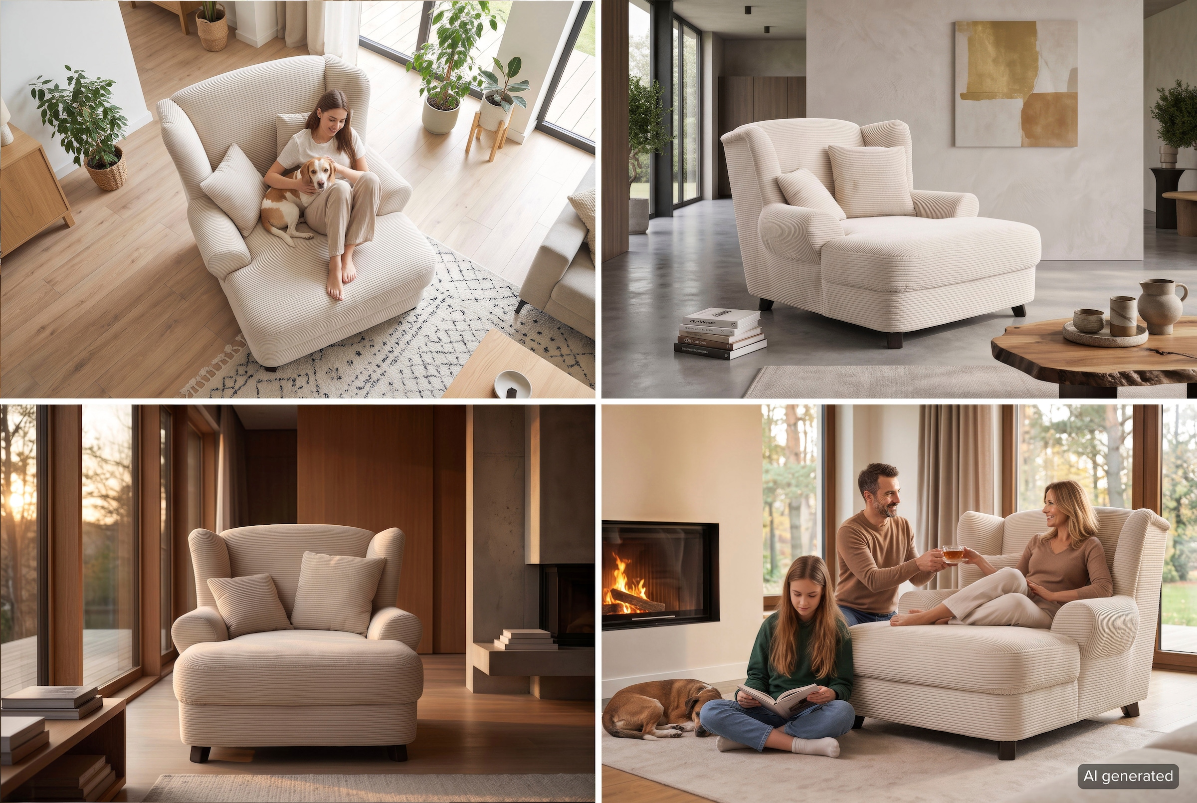 GOODproduct XXL-Sessel »Oase, B: 120 cm, Sitzhöhe: 50 cm - OTTO. Verlässliche Qualität.« Loungesessel mit 2 Zierkissen & Massivholzfüsse