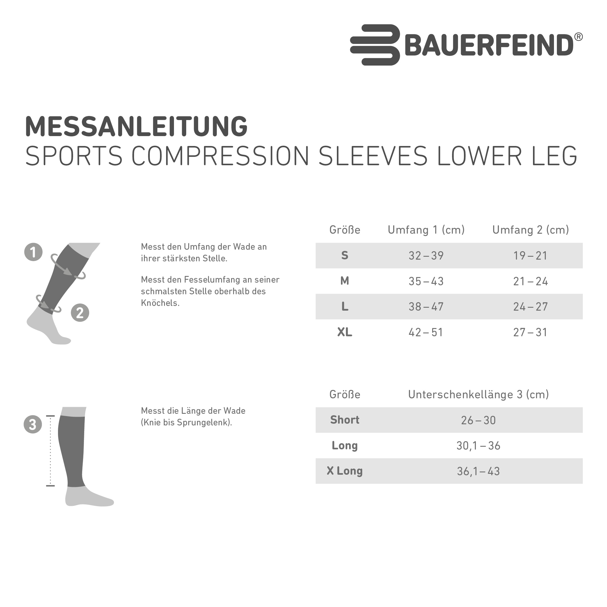 Bauerfeind Bandage »Compression Sleeves Lower Leg« réversible, matière respirante