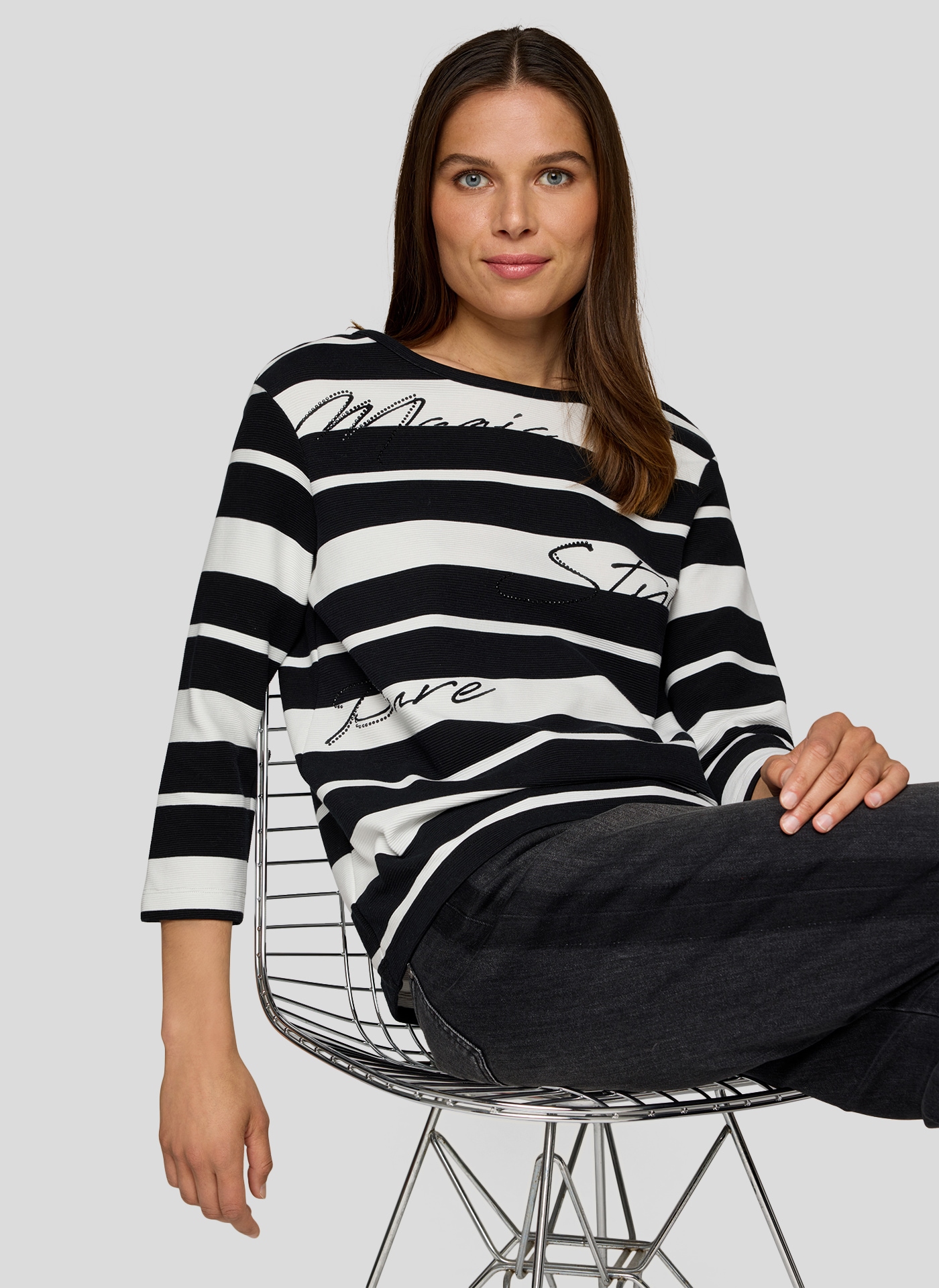 Rabe 3/4-Arm-Shirt mit Schriftzug