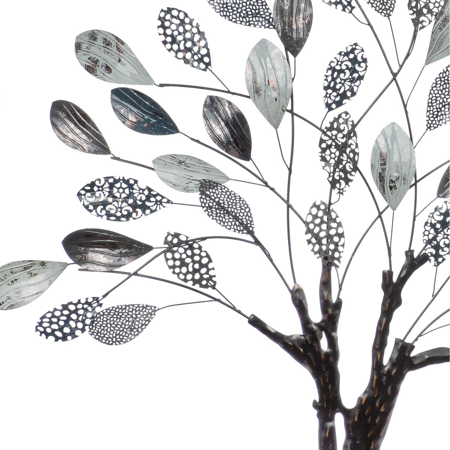 GILDE Wanddekoobjekt »Wandrelief, Baum, "Tree", Metall, grau, silberfarben« Wandrelief Tree Baum Naturmotiv Wanddeko Wohnzimmer