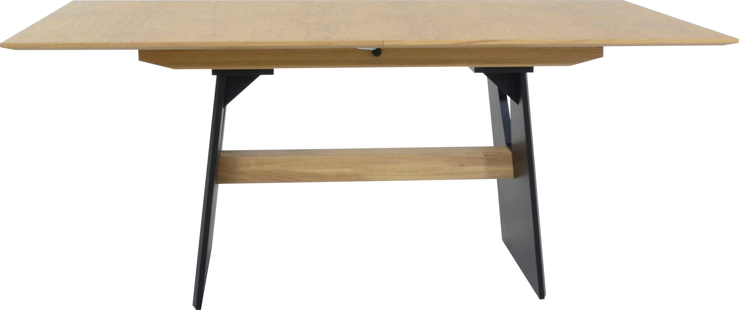 K+W Komfort & Wohnen Table de salle à manger »Giacomo I« Table à manger en chêne noueux naturel, piètement en MDF avec poutres plaquées