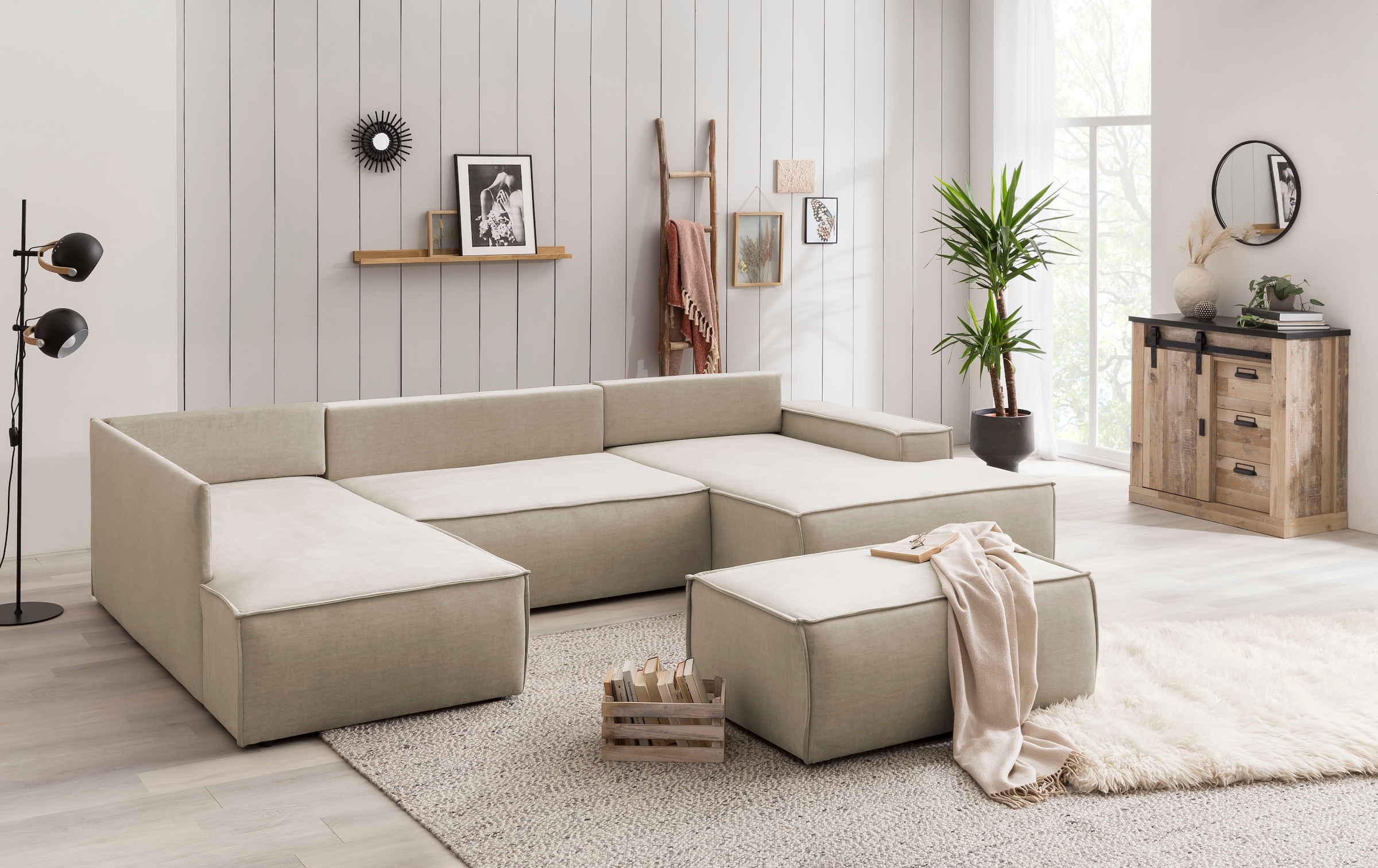 GOODproduct Hocker »SHERWOOD Samtvelours Polsterhocker« passend zur Polster-Serie SHERWOOD