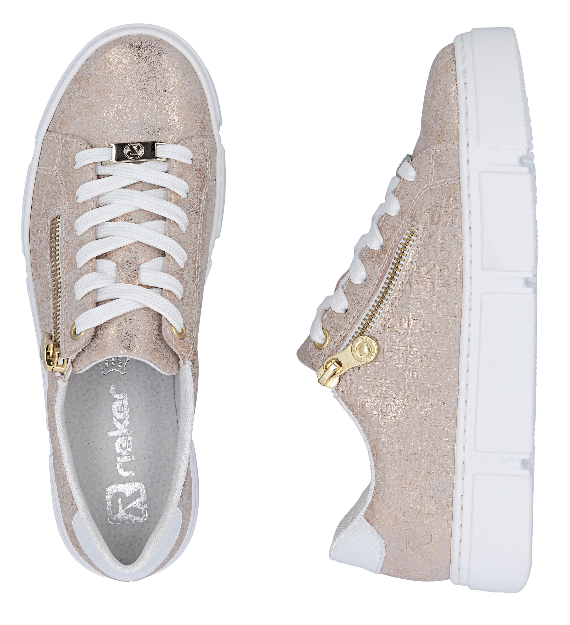 Rieker Baskets à plateforme  , Freizeitschuh, Halbschuh, Schnürschuh mit Reissverschluss