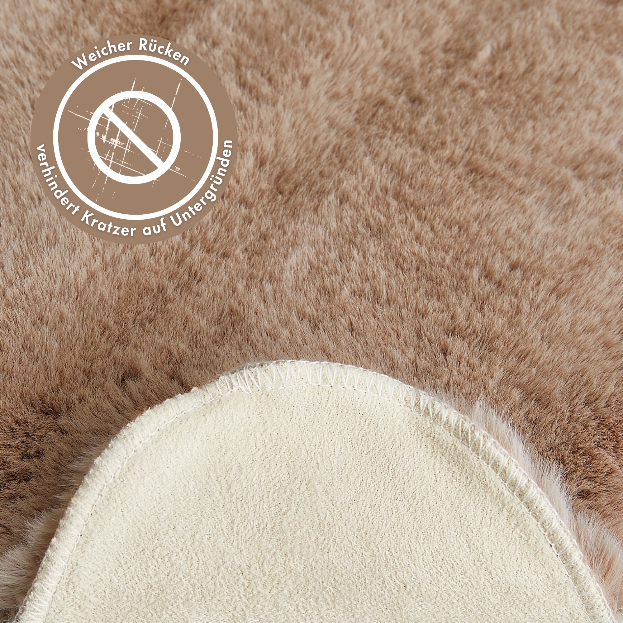 my home Fellteppich »Lugano« fellförmig 30 mm Höhe Kunstfell, Uni Farben, weich & kuschelig, auch als 2er Set erhältlich