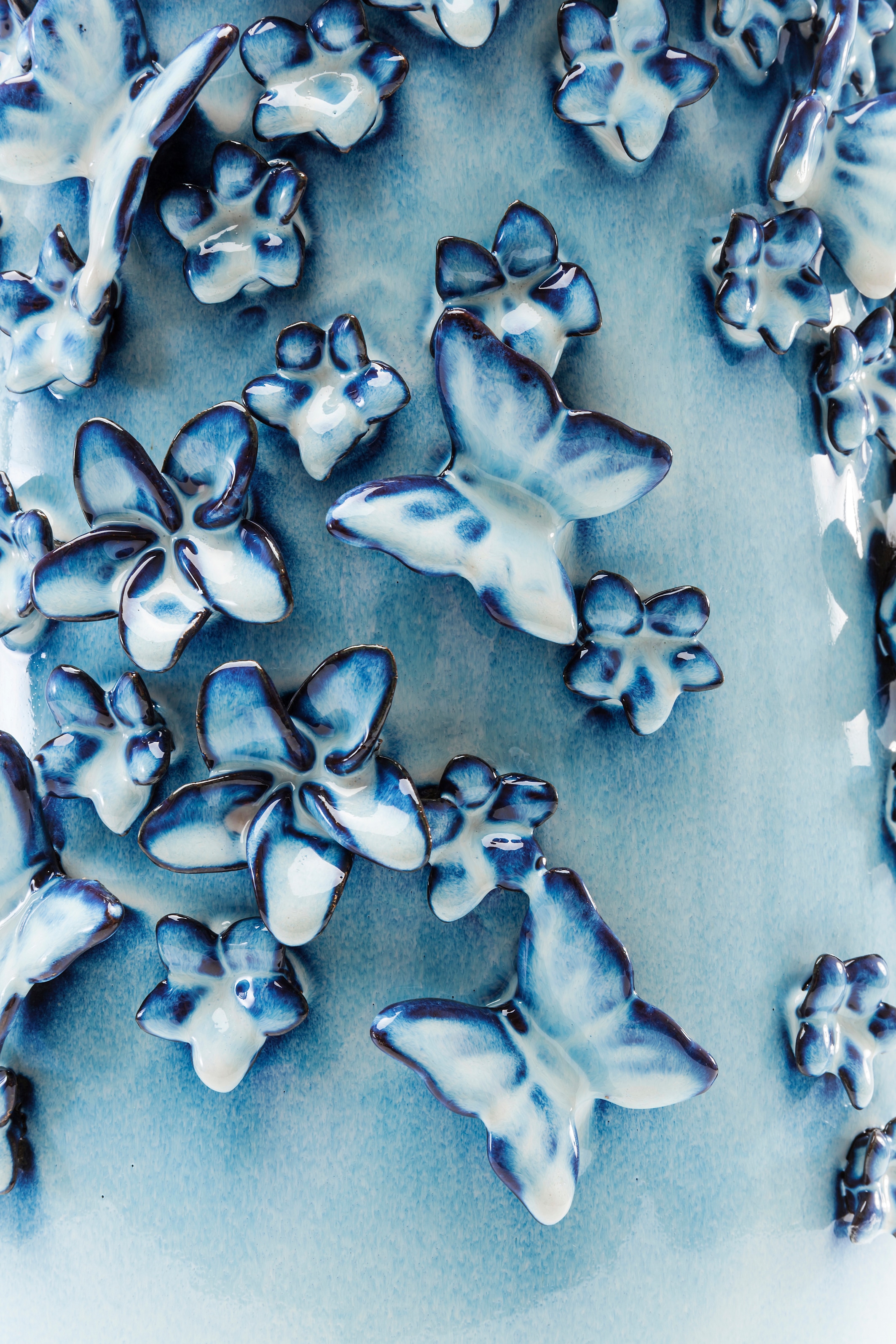Kare Design Dekovase »Butterflies Lightblue 50cm«