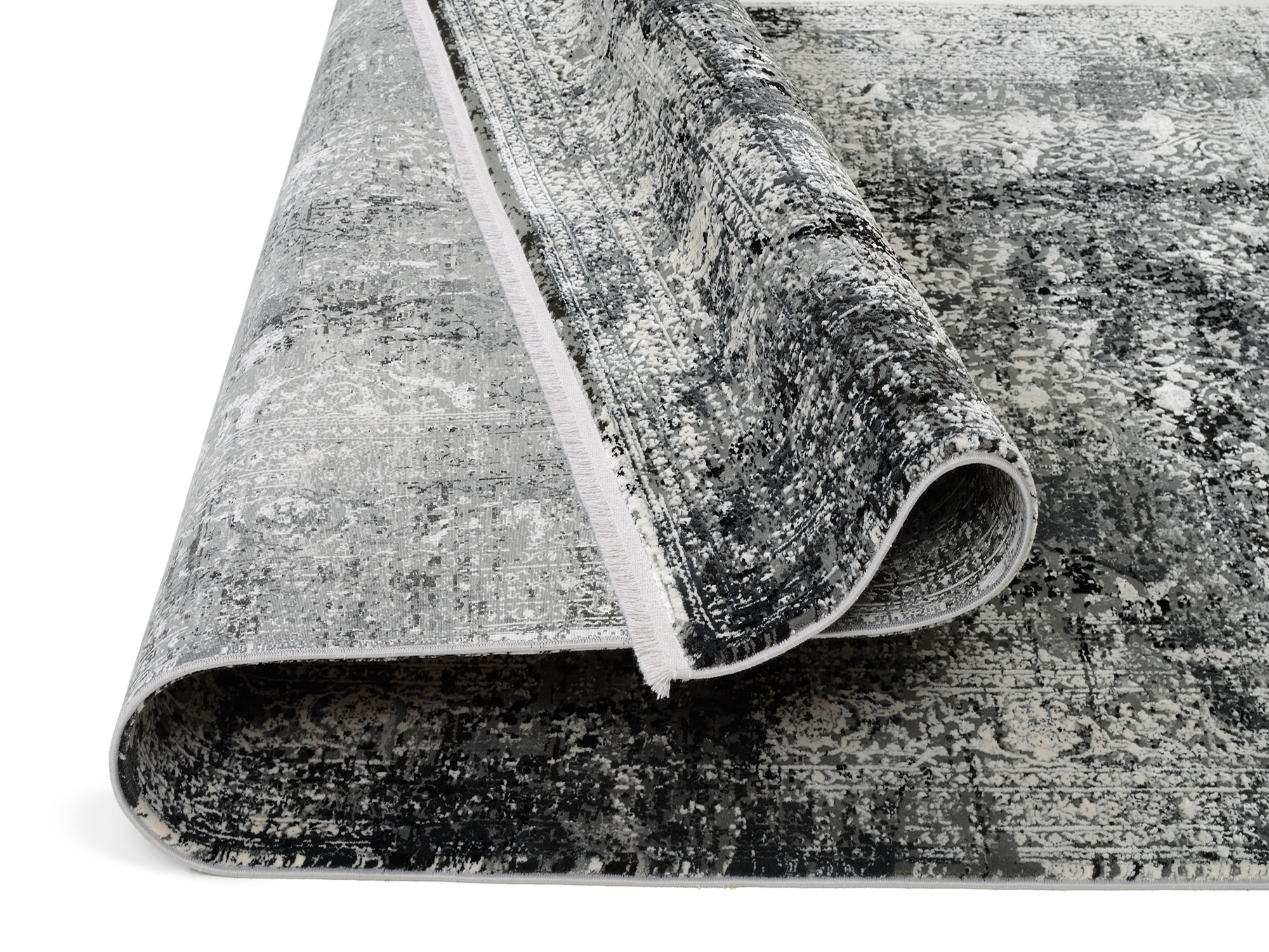 OCI DIE TEPPICHMARKE Tapis »BESTSELLER CAVA« Rectangulaire 8 mm Höhe Glanz Viskose, mit Fransen, Hoch Tief Struktur, Vintage, Wohnzimmer