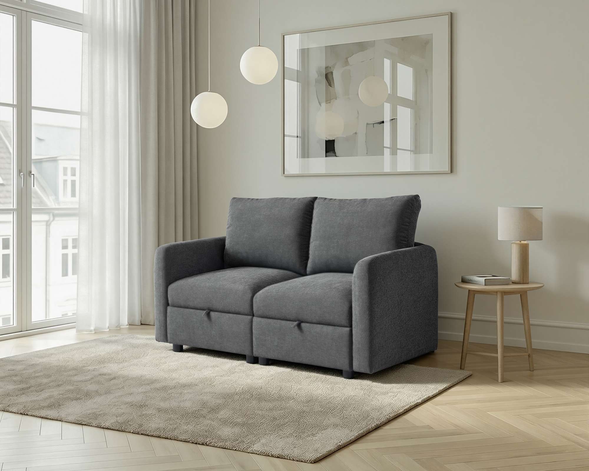 Dorel Home 2-places »STILHUS Modularsofa mit Stauraum, Breite 155 cm, Chenille-Bezug« peut être utilisé comme module ou séparément - combinable individuellement