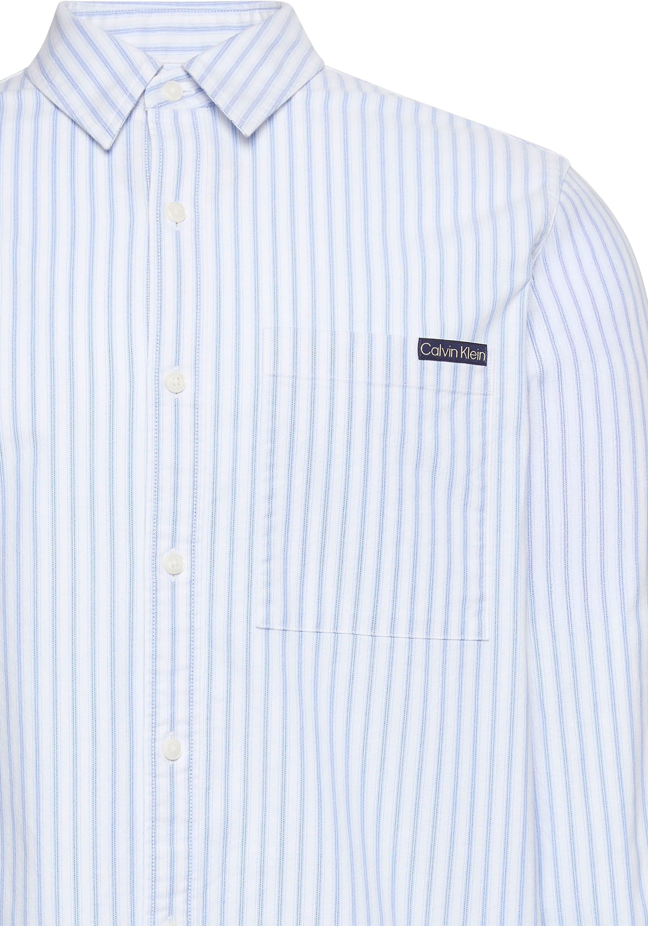 Calvin Klein Jeans Chemise à manches longues »STRIPE OXFORD CLASSIC SHIRT« Regular fit mit Rundhlsausschnitt