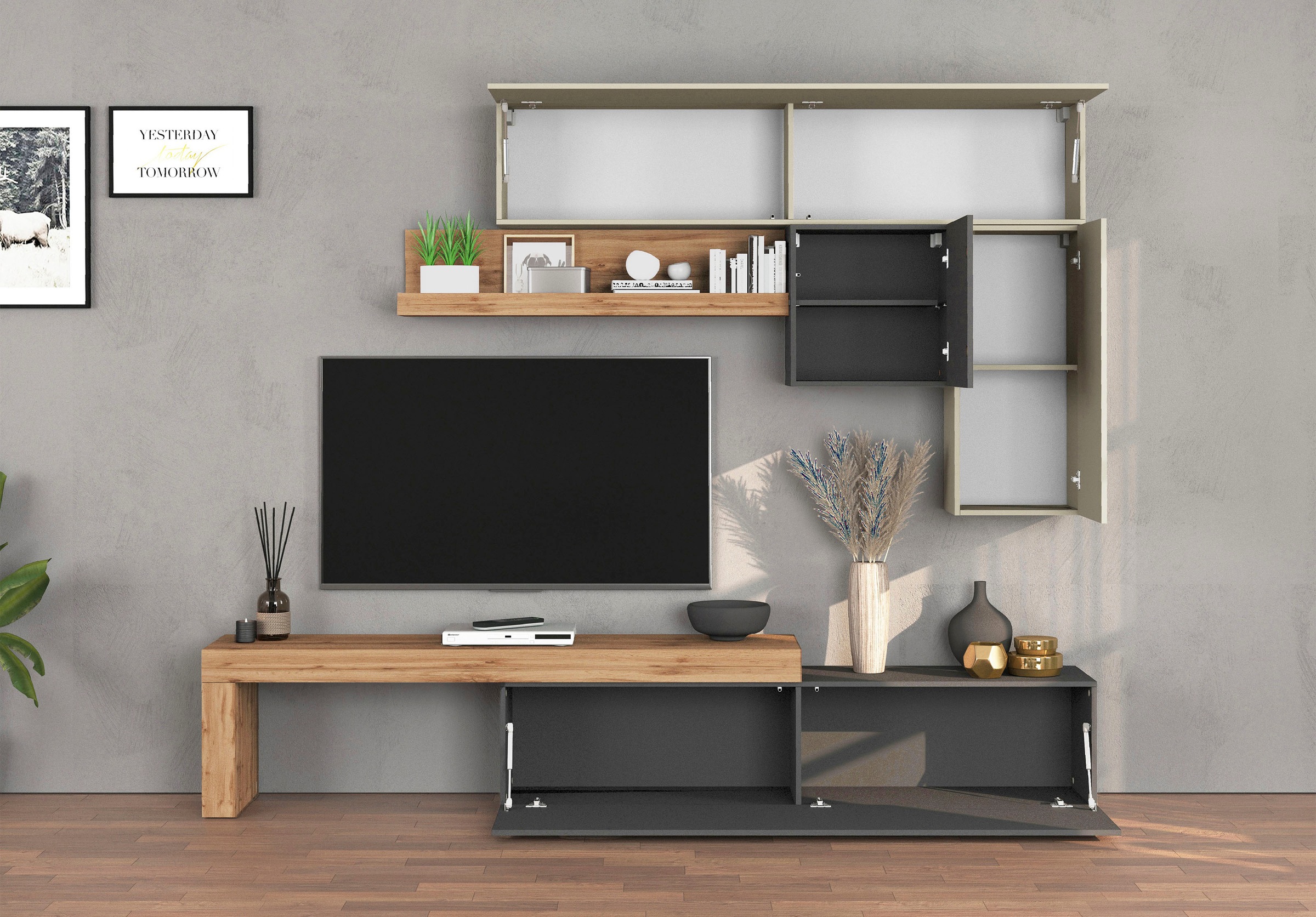 INOSIGN Meuble mural »Chronos Wohnwand, Medienwand, 5-er set« Set, 5 cuis tlg.