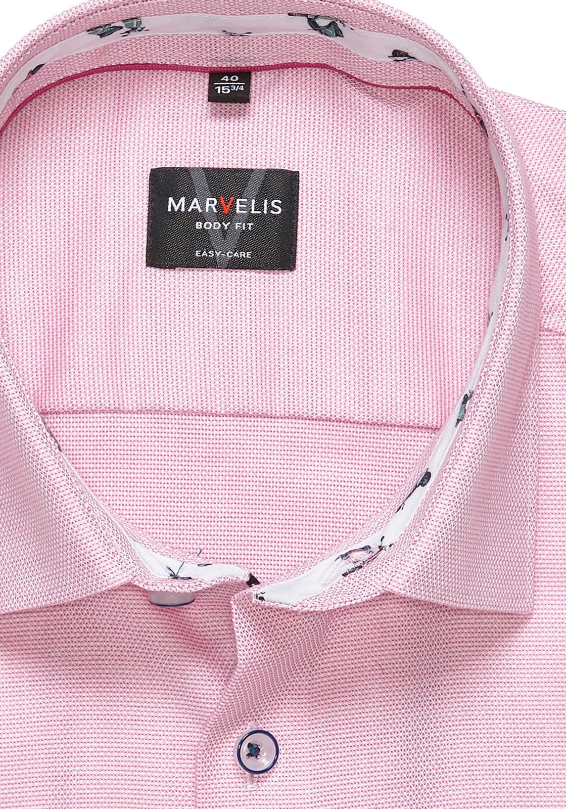 MARVELIS Chemise à manches courtes facile à repasser, près du corps, chemise business