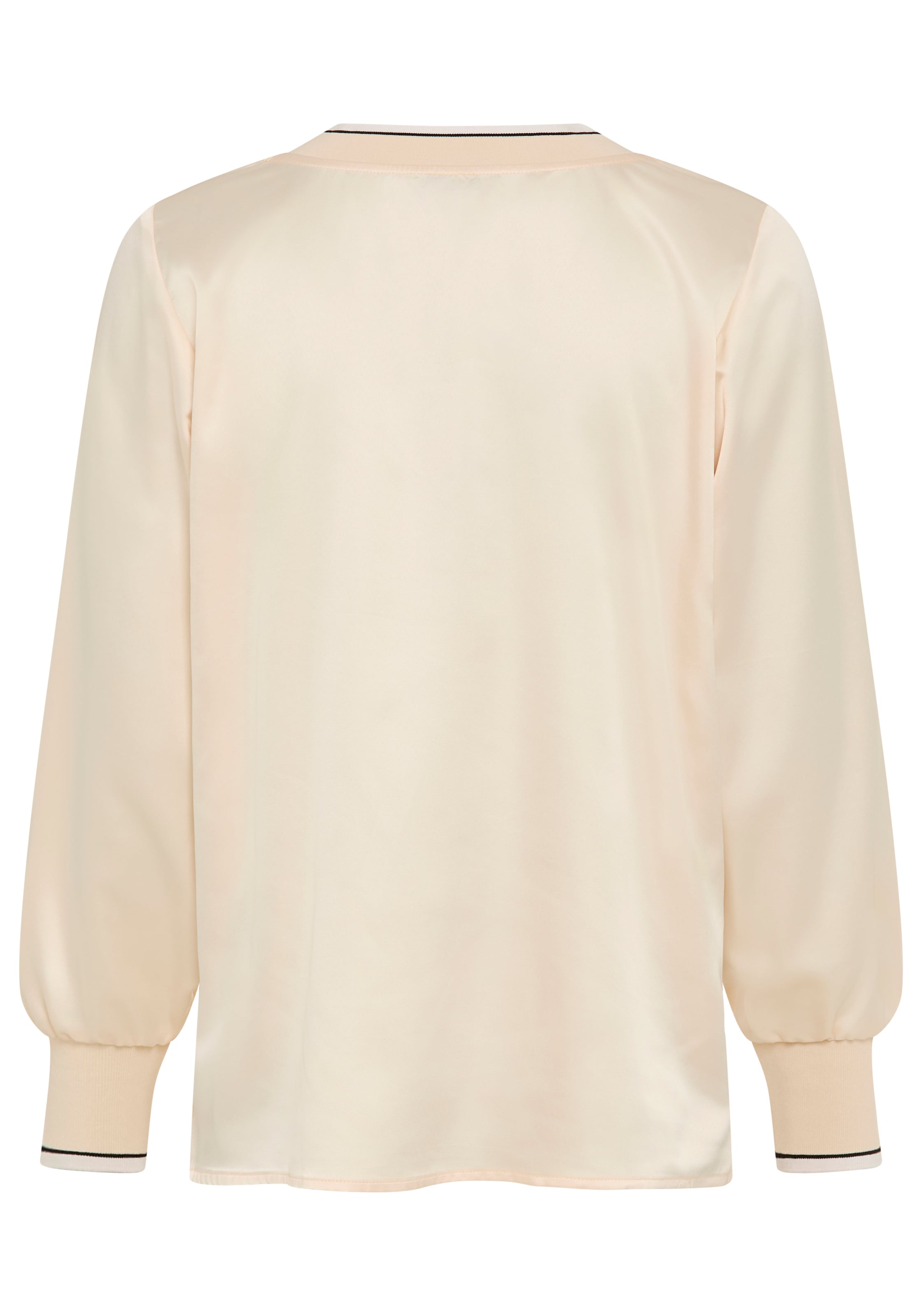 Laura Scott Chemise en satin manches longues avec poignets côtelés, coupe ajustée