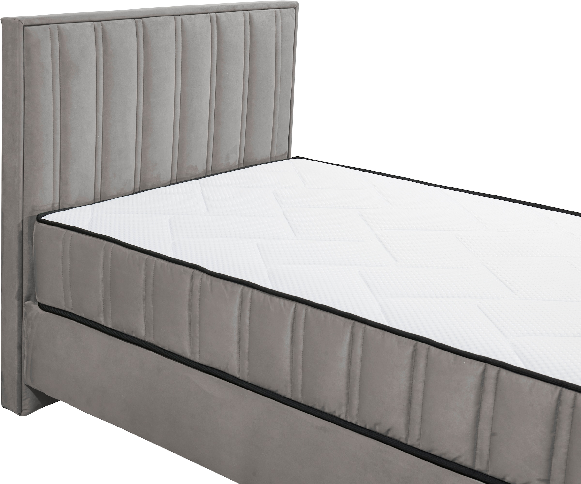 ED EXCITING DESIGN Lit de boxe »Monroe inkl. Bettkasten, erhältlich in den Breiten 120cm & 140cm« Duo-Matratze - feste Seite mit Kokosmatte