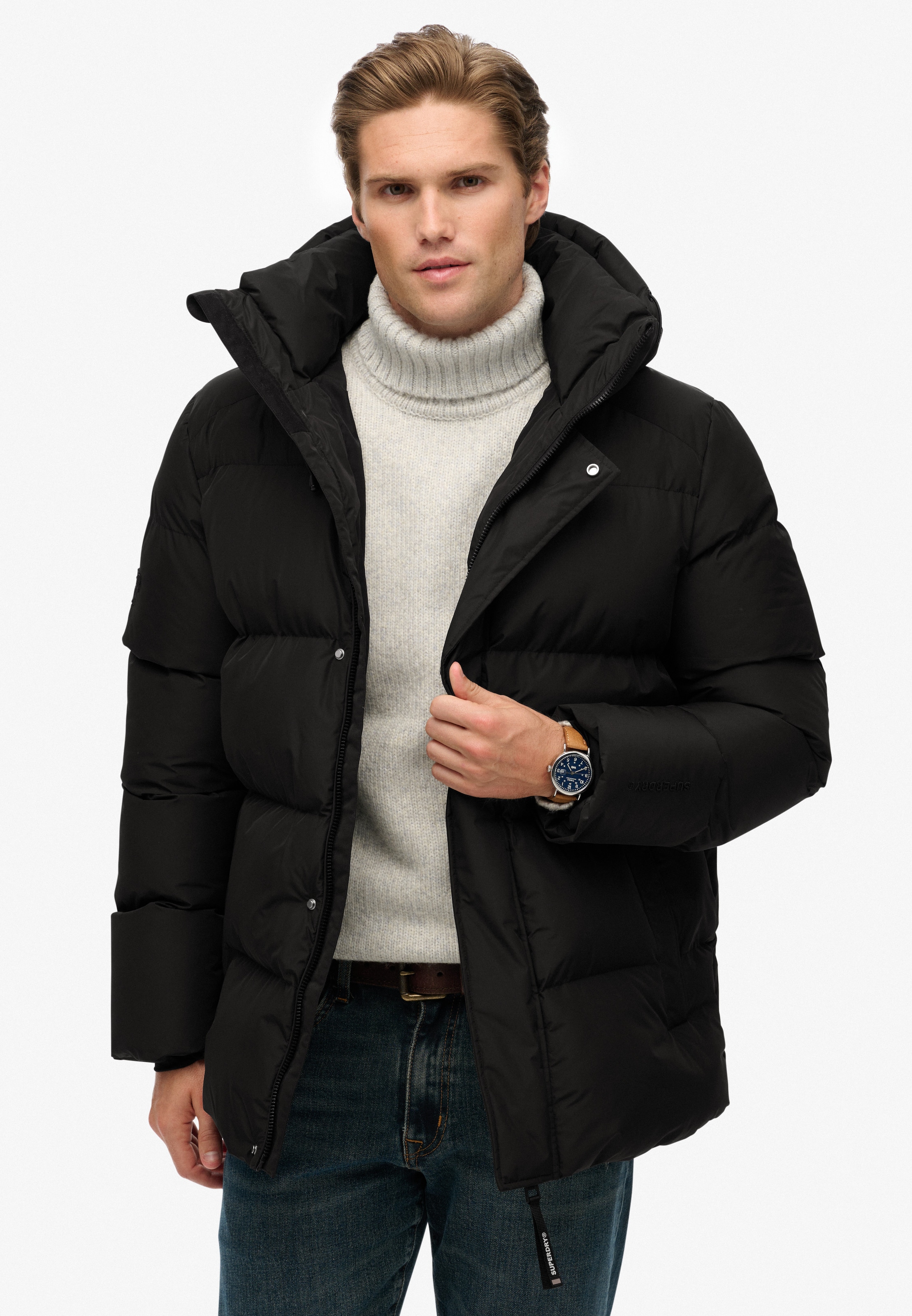 Superdry Veste matelassée »HOODED 5 BAFFLE SPORTS PUFFER« mit Kapuze Kunstfaser, relaxed fit