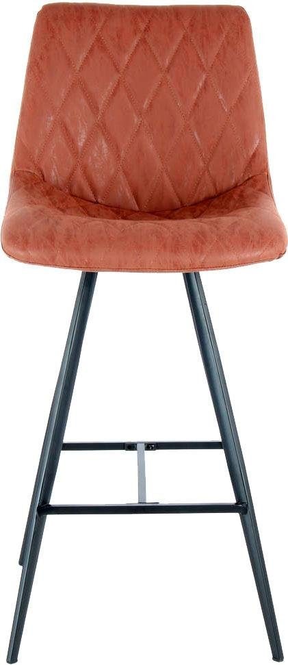 Kayoom Hochstuhl »Barstuhl Frances 425 2er-Set, stilvoller Retro-Look Barhocker« (Set) 2 Stk.pflegeleicht, bequem, attraktive Lederoptik, stilvoller Retro-Look