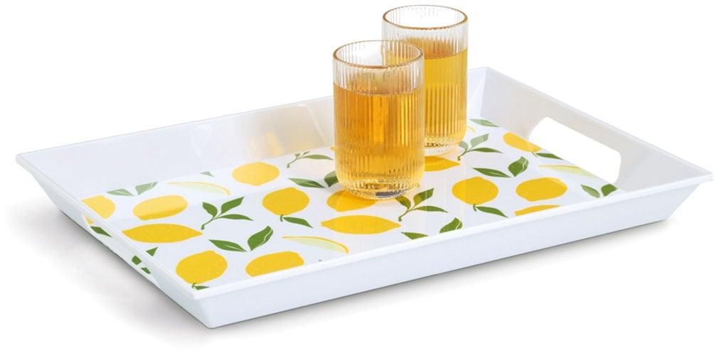Zeller Present Plateau »Melamintablett "Lemons"« sommerliches Motiv, Tragegriffe, 34,8x50 cm