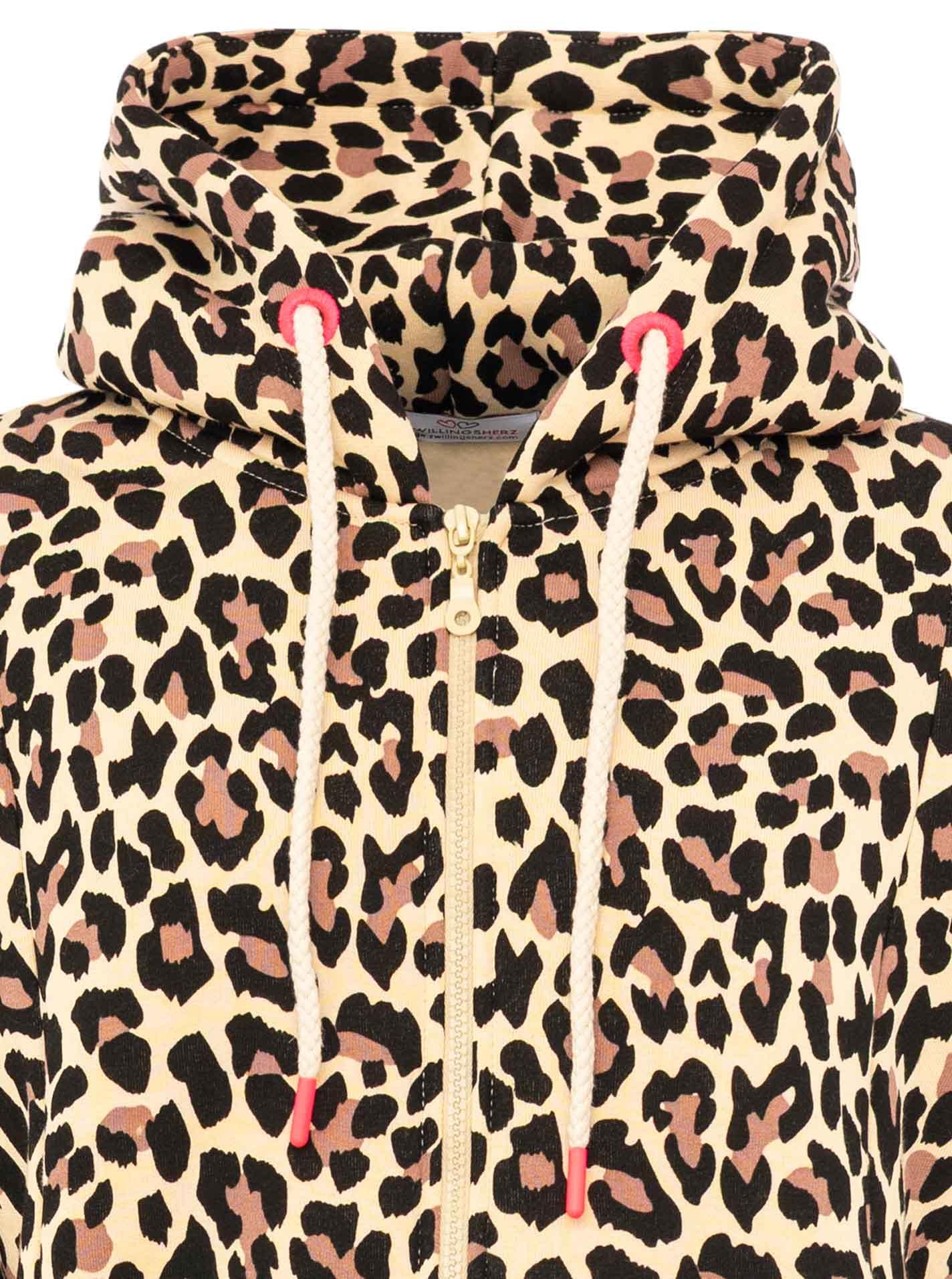 Zwillingsherz Kurzmantel »"WILD WILD"« Leomuster, Kapuze mit Kordel, Bündchen mit WILD Print, Zipper