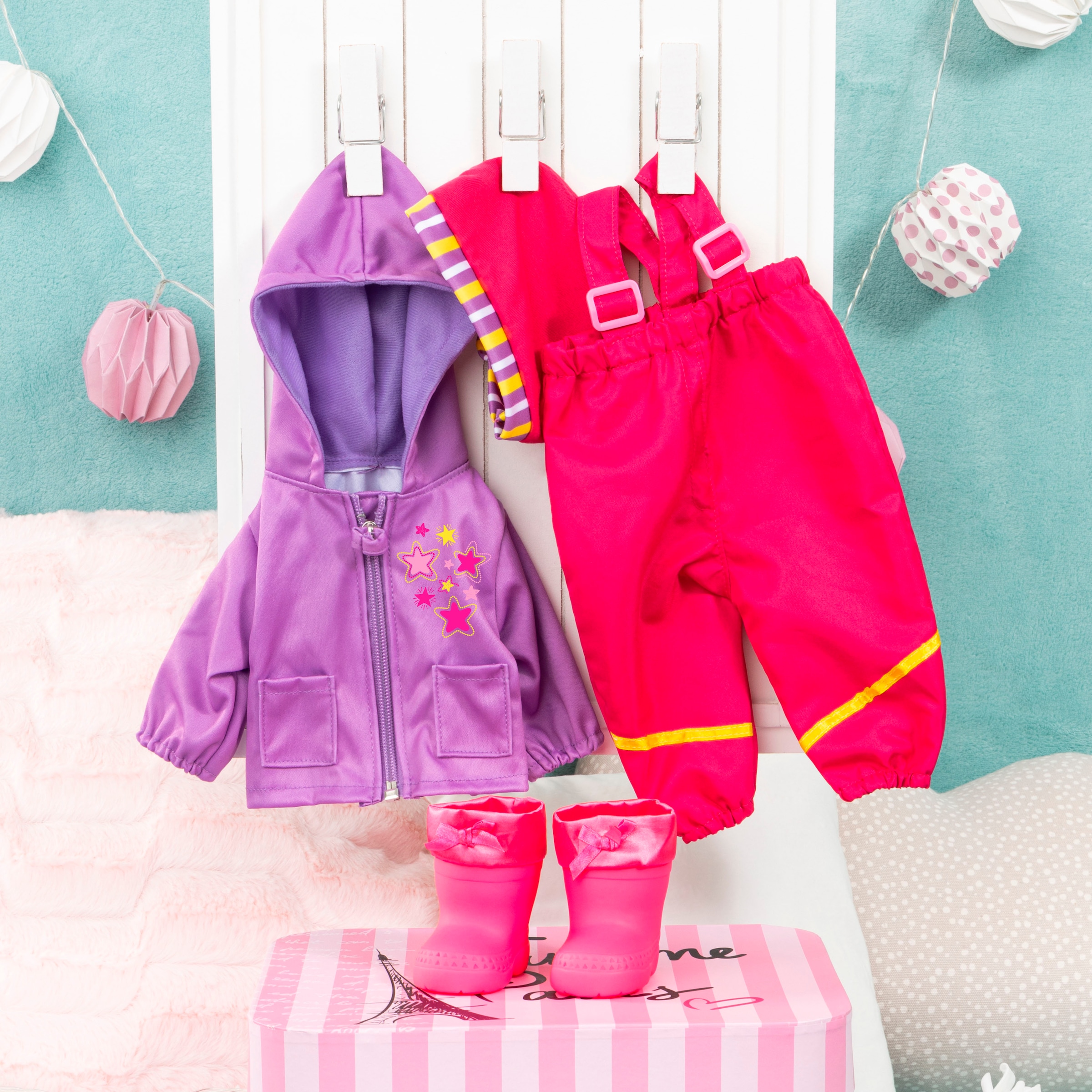 Bayer Puppenkleidung »Regen-Set pink/lila«