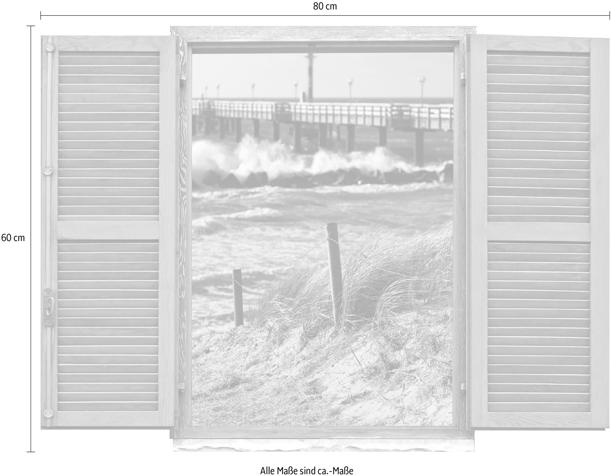 queence Autocollant mural »Küste« Wandsticker, Wandbild, selbstklebend, 3D, Fenster