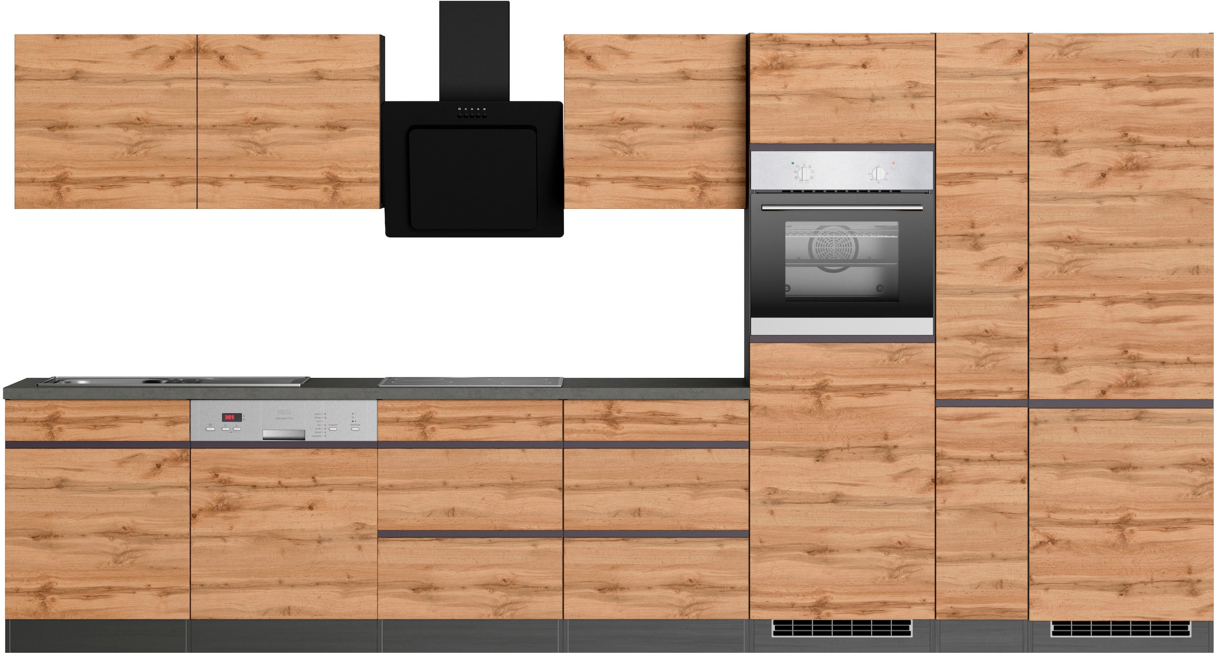 KOCHSTATION Kitchenette »KS-Riesa« largeur d’installation 390 cm, sans appareils électriques