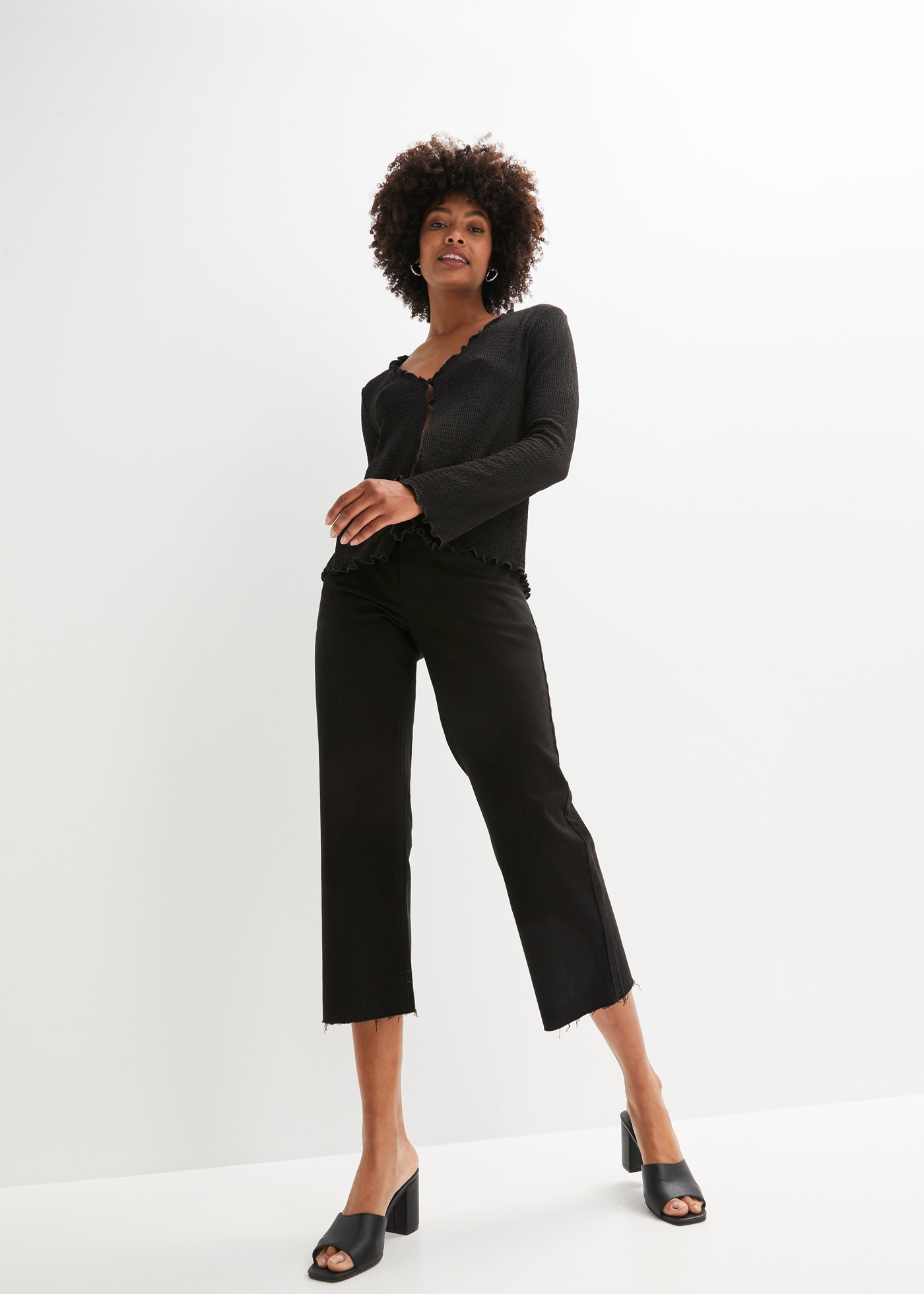 bonprix Shirtjacke »Shirtjacke« bequeme Passform, mit Knopfverschluss, aus Polyester und Elasthan