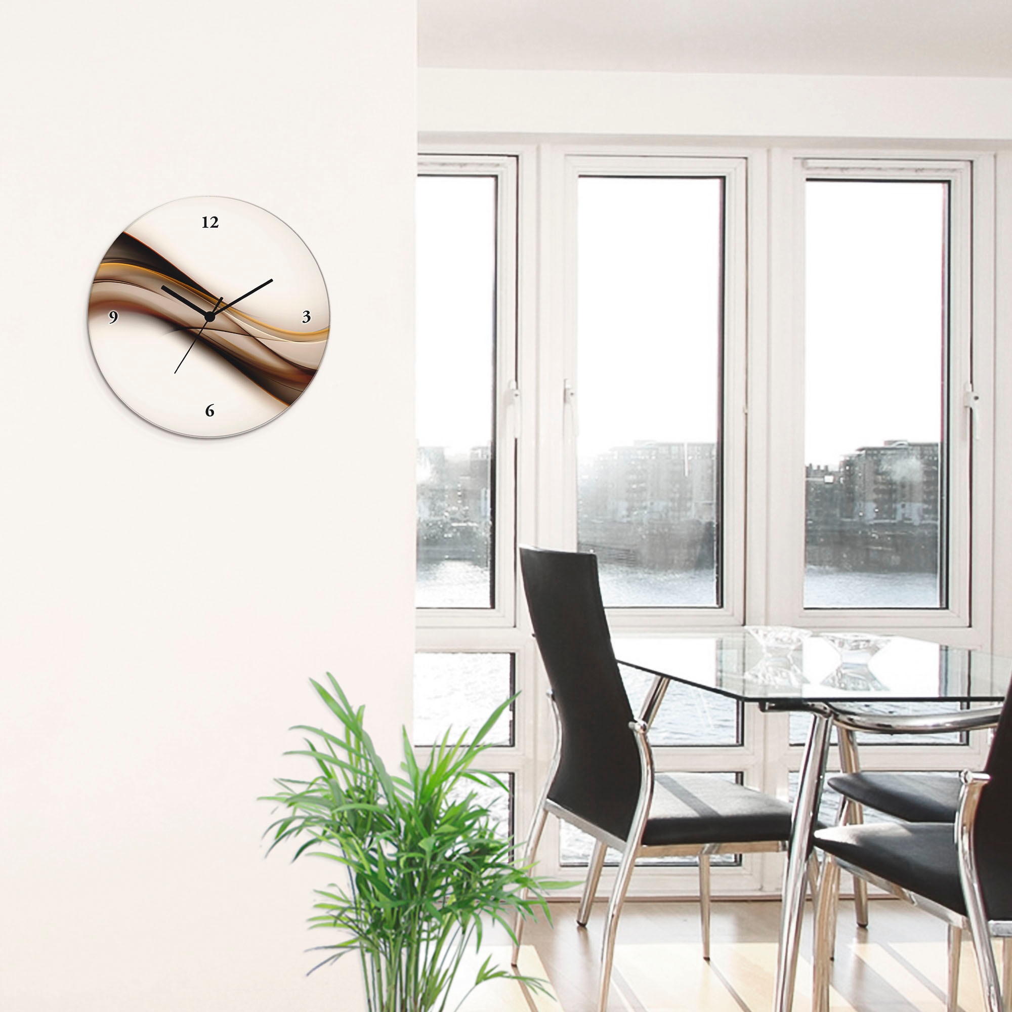 Artland Horloge murale »Welle« wahlweise mit Quarz- oder Funkuhrwerk, lautlos ohne Tickgeräusche