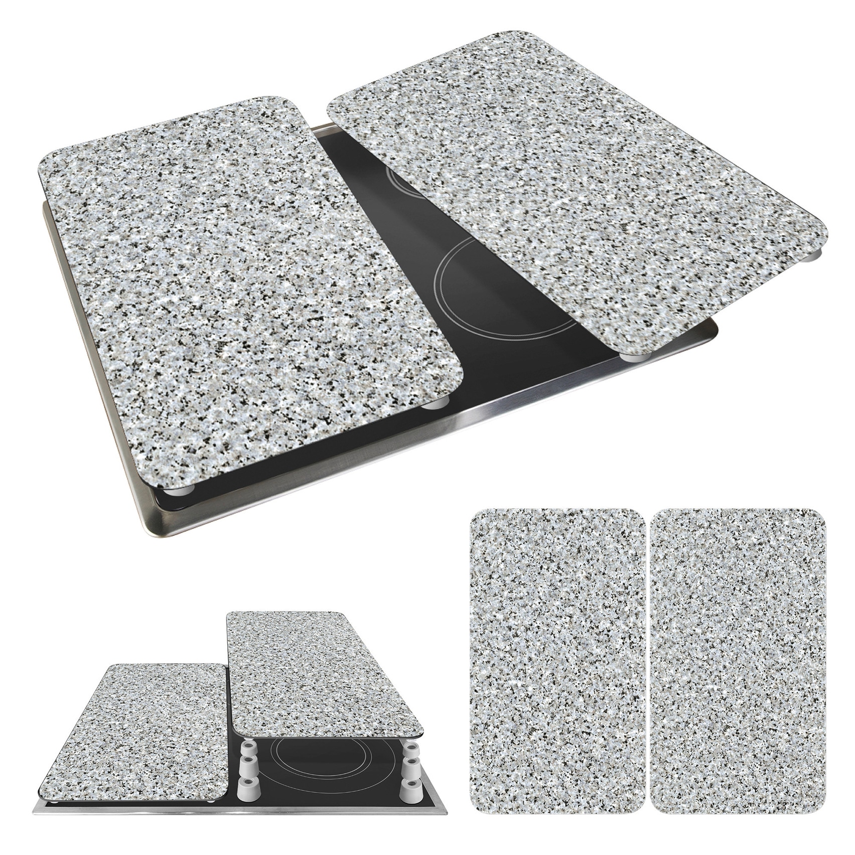 WENKO Herd-Abdeckplatte »Universal Modell Granit« Herdabdeckung für alle Herdarten, kratzfest, mit rutschfesten Füssen