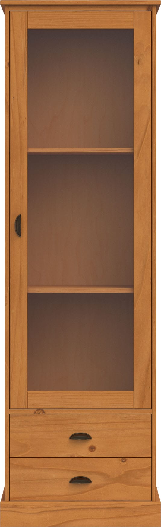 Home affaire Vitrine »Schröder« mit 1 Schiebetür, 2 Schubkästen, aus massivem Kiefernholz, Breite 55cm