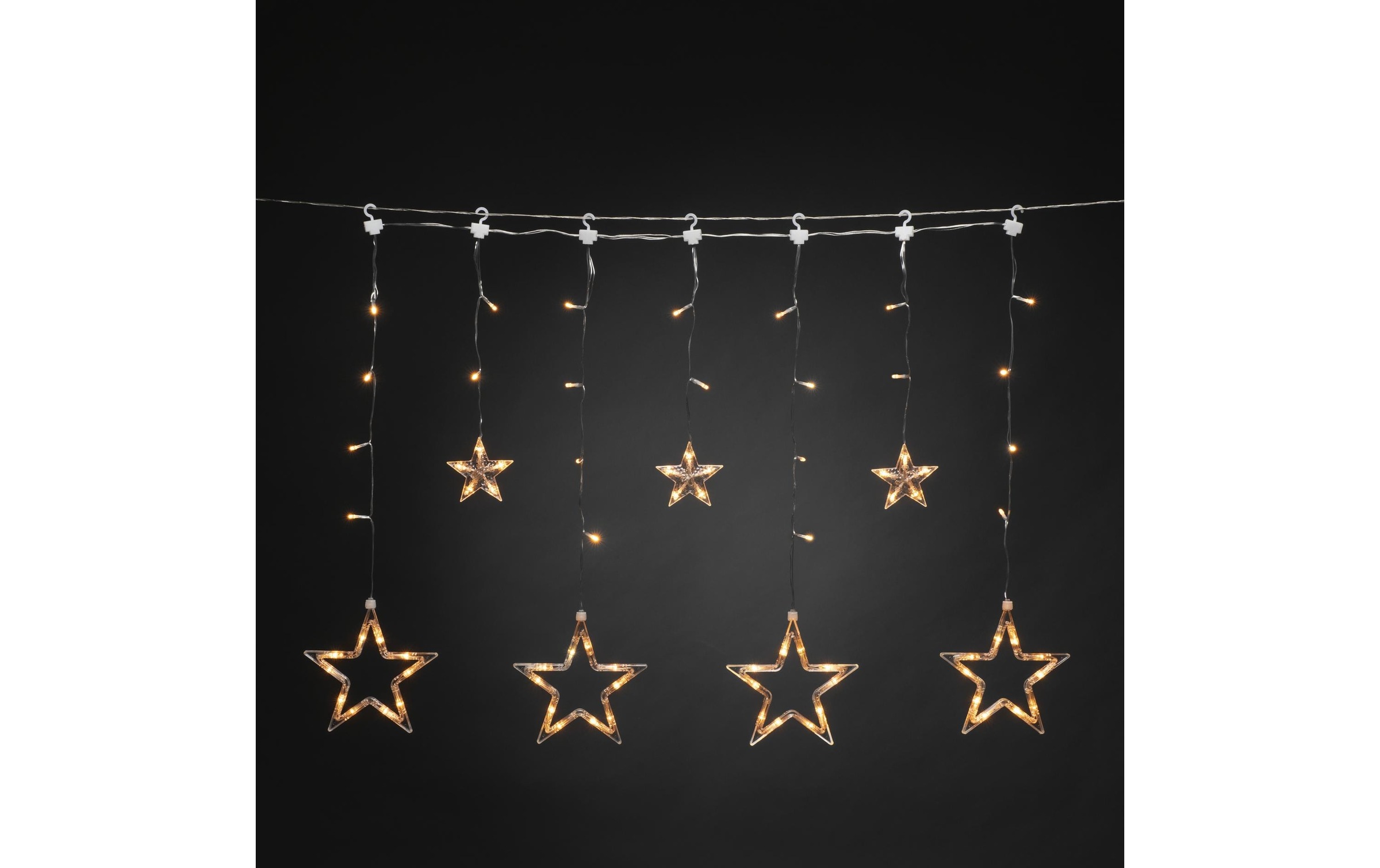 KONSTSMIDE LED-Lichtervorhang »Solar Stern 77 LEDs Klar« 77 Stk.-flammig