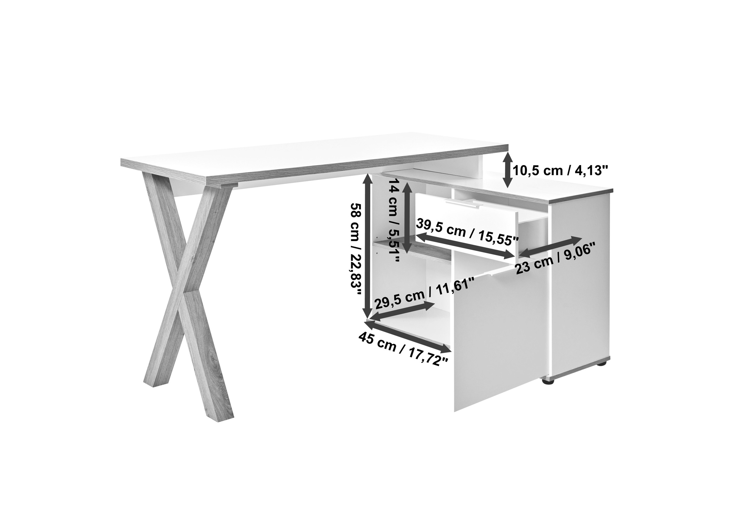 Jahnke Eckschreibtisch »X-CLUB C 40 E« 1 Stk. tlg. Eckschreibtisch, wechselseitig montierbar, X-Gestell